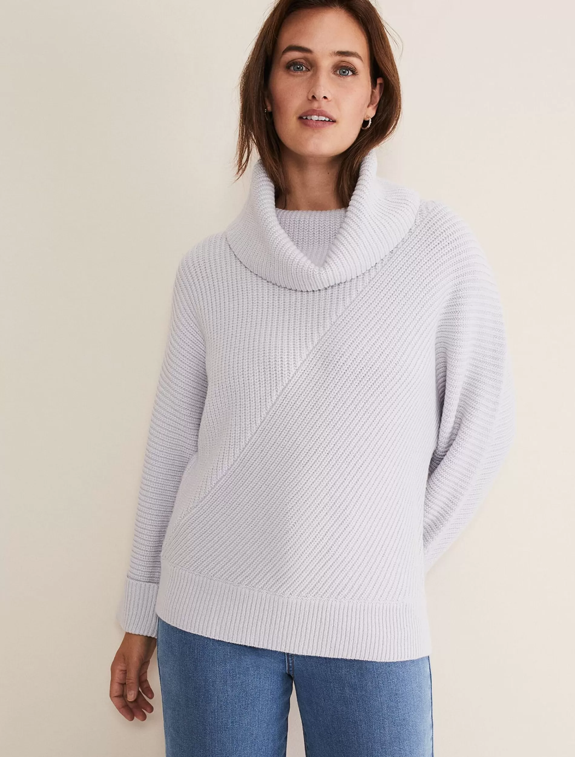 Phase Eight Suri Cowl Neck Knit Jumper Ice Blue Best Sale