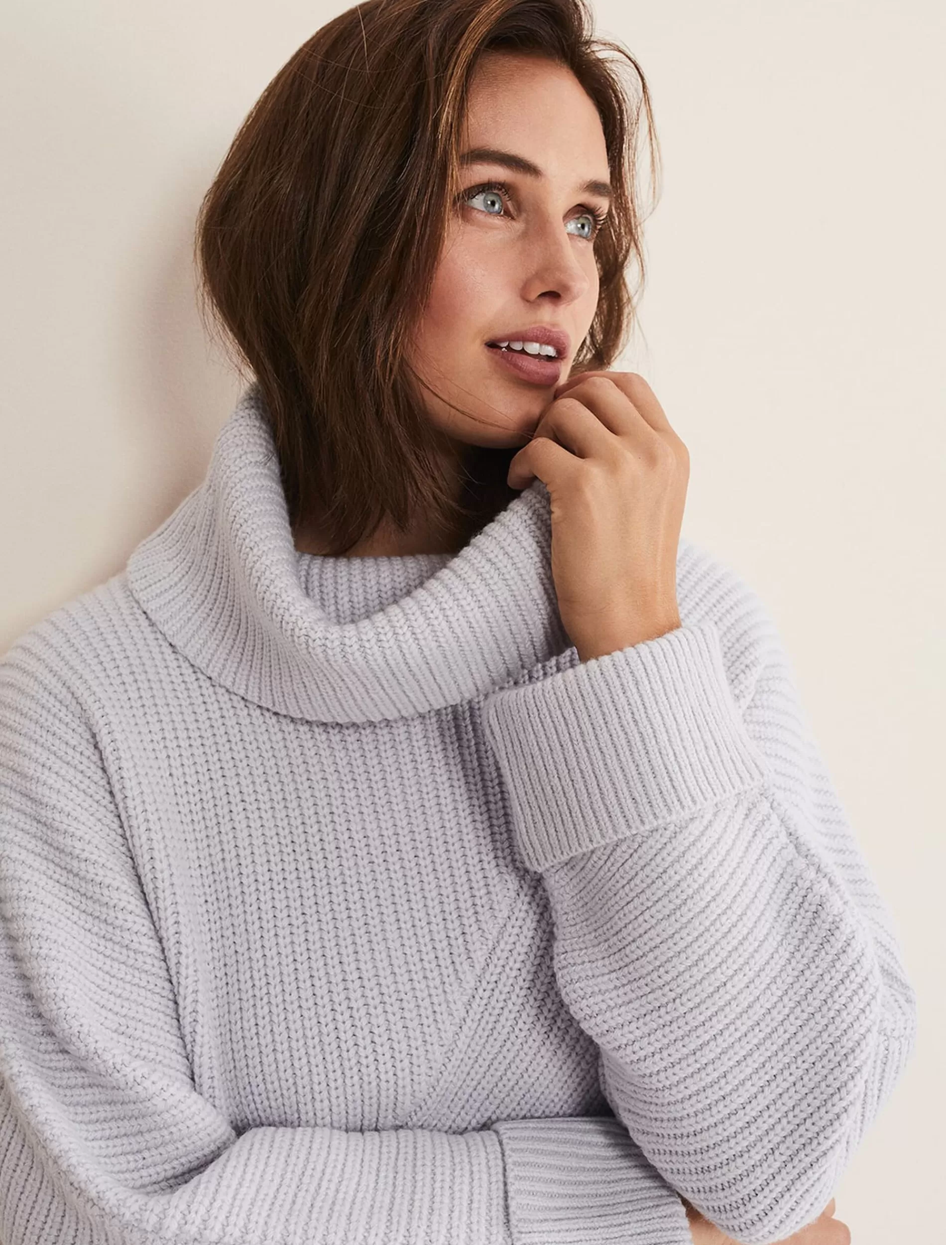 Phase Eight Suri Cowl Neck Knit Jumper Ice Blue Best Sale