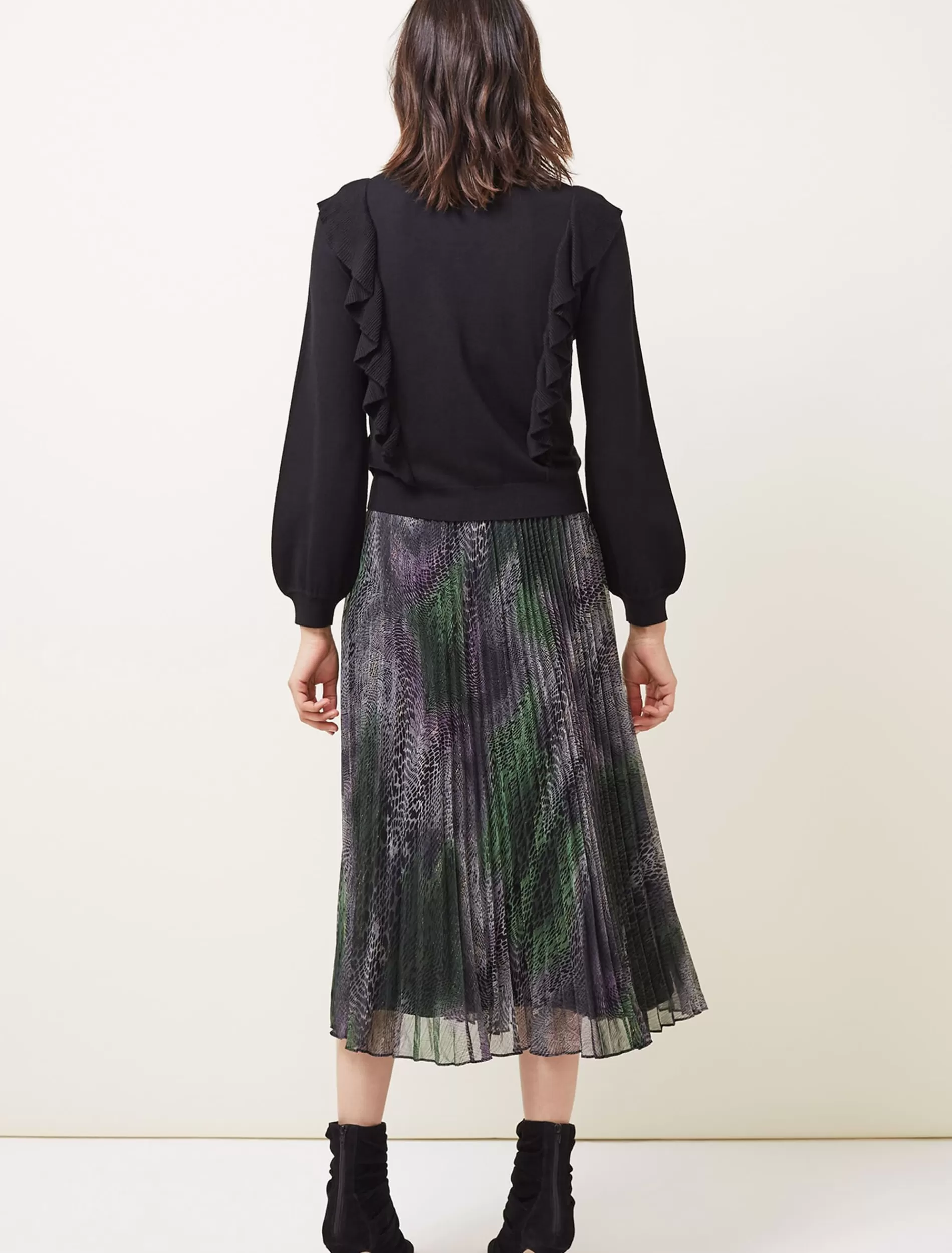 Phase Eight Susie Frill Detail Fine Knit Cardigan Black Best