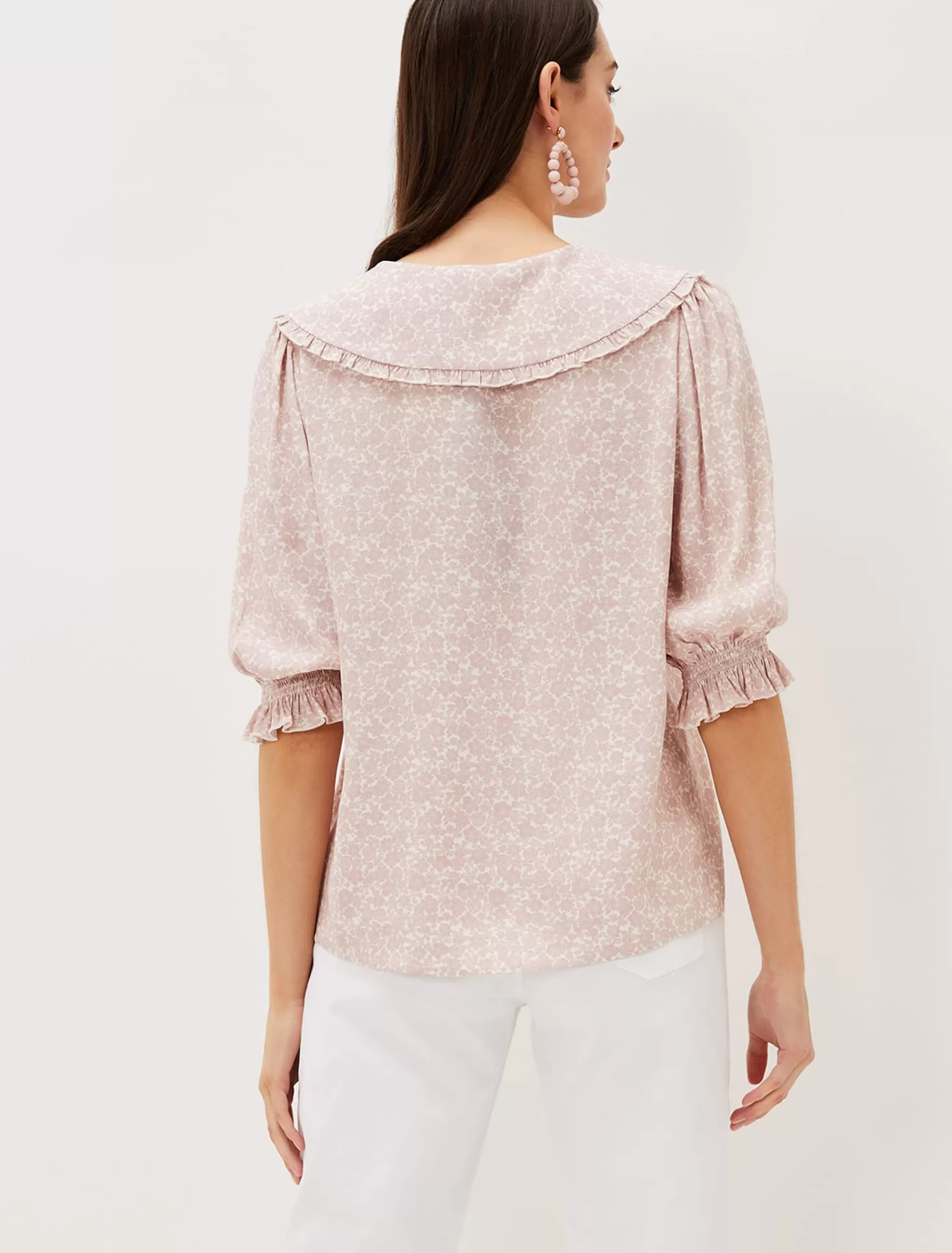 Phase Eight Sutton Collar Blouse Frosted Heather Cheap