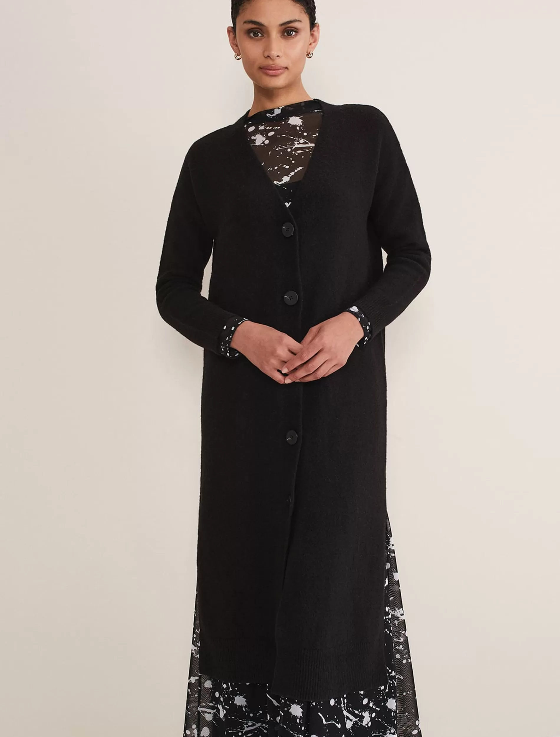 Phase Eight Sybille Maxi Cardigan Black Outlet