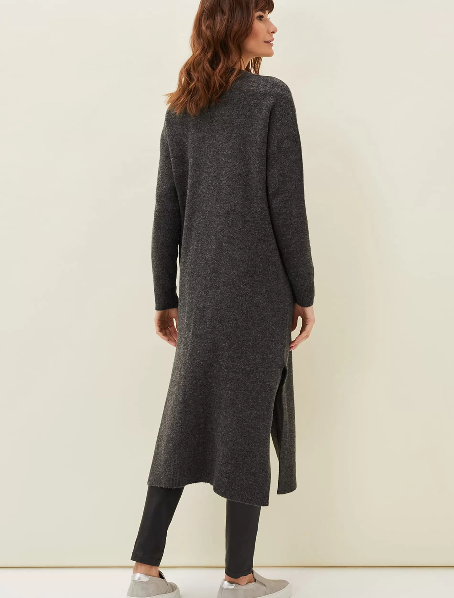 Phase Eight Sybille Maxi Cardigan Charcoal New