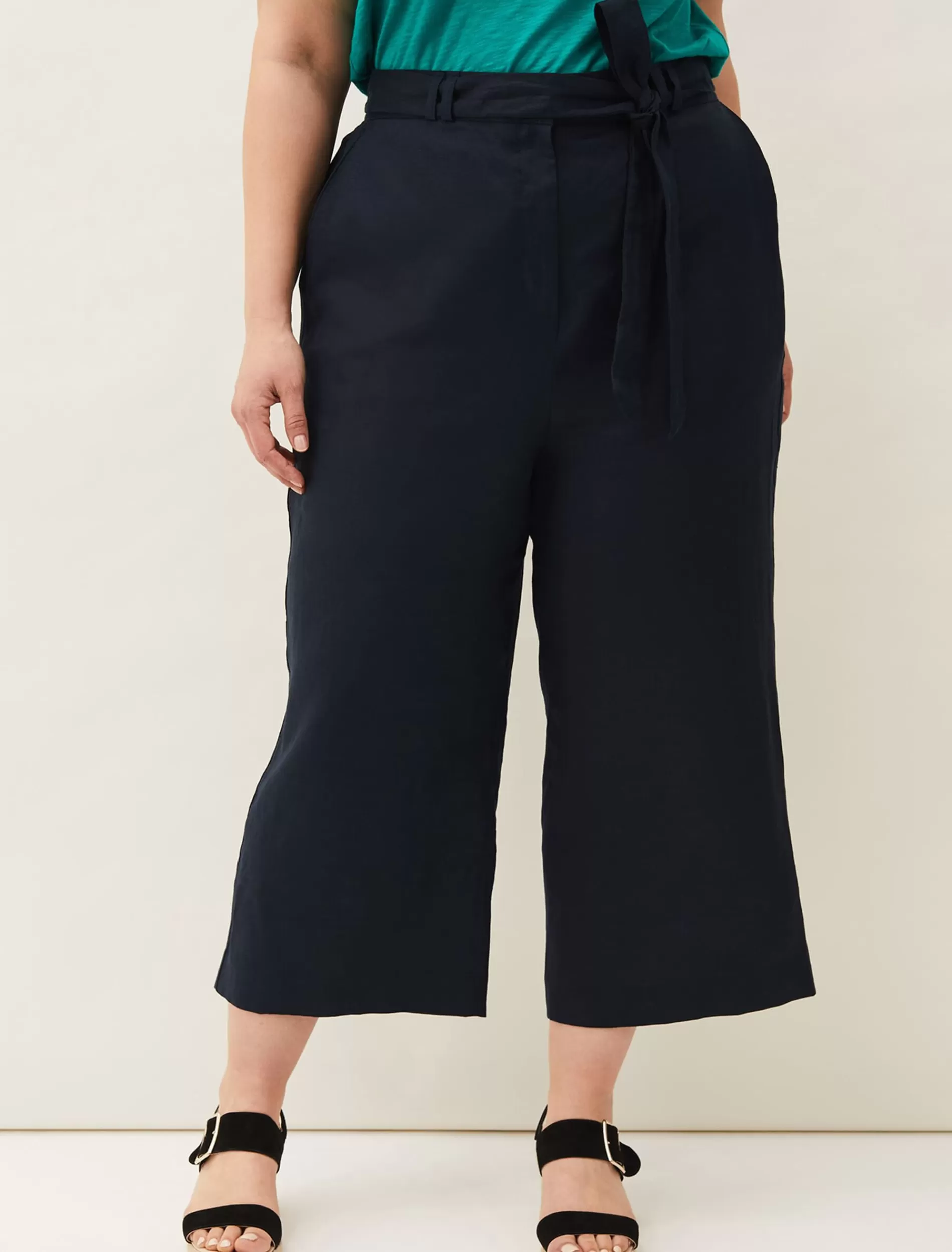 Phase Eight Sydney Linen Culottes Black New