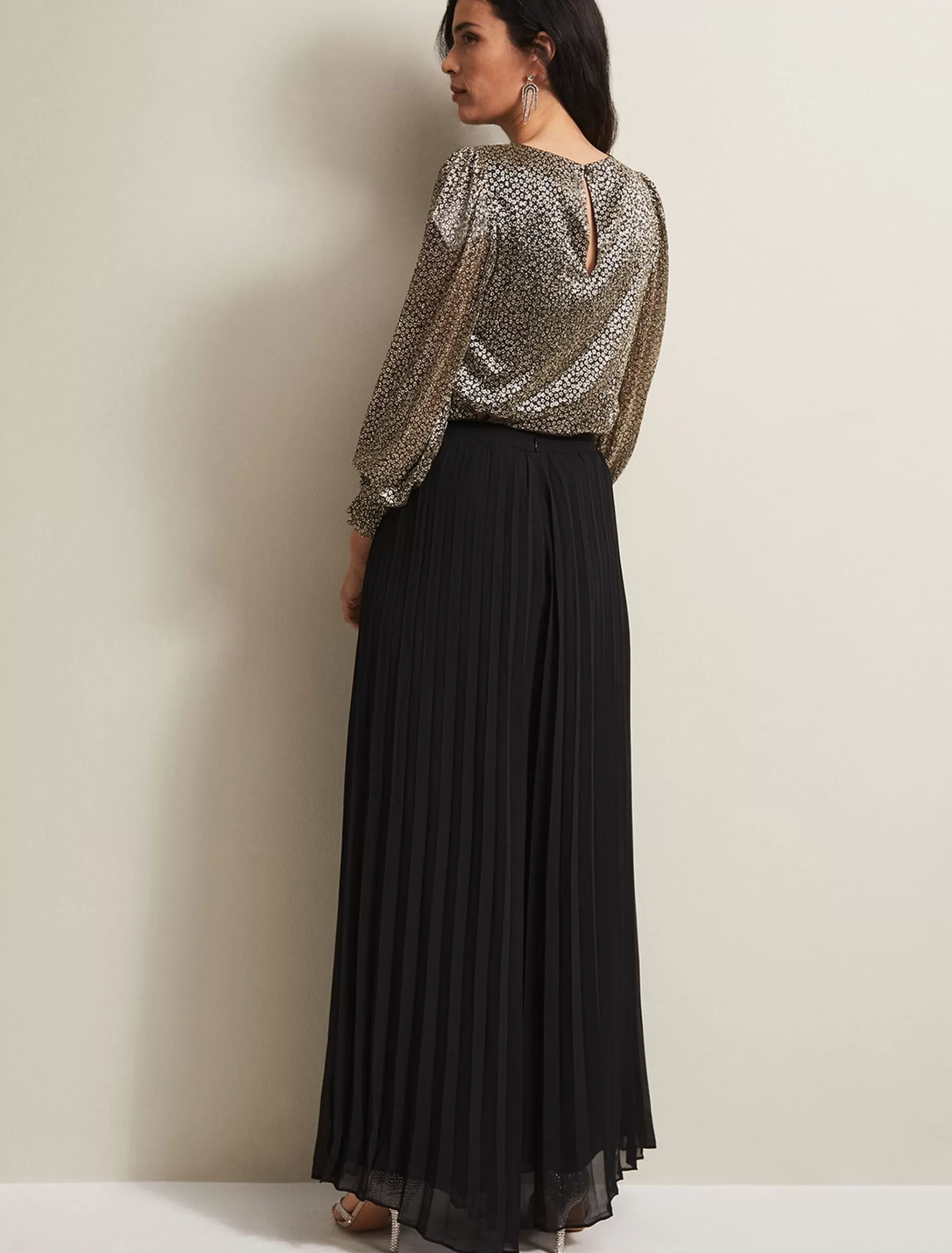 Phase Eight Sylvie Pleat Wide Leg Trousers Black Best Sale