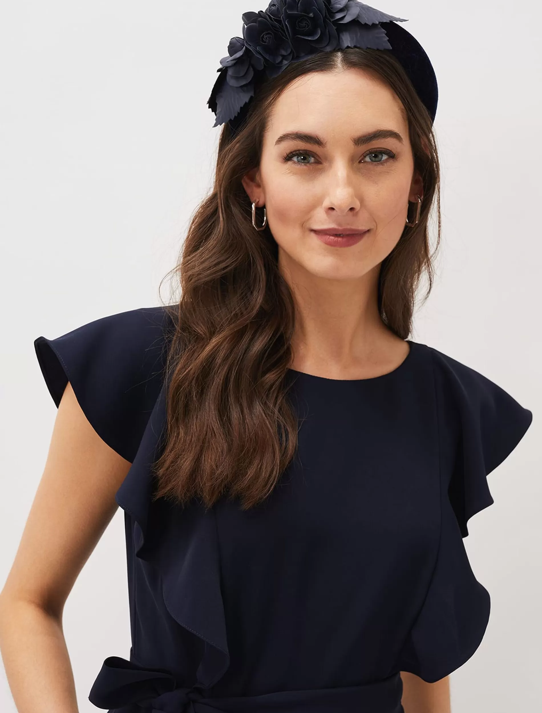 Phase Eight Tammy Floral Headband Navy Hot