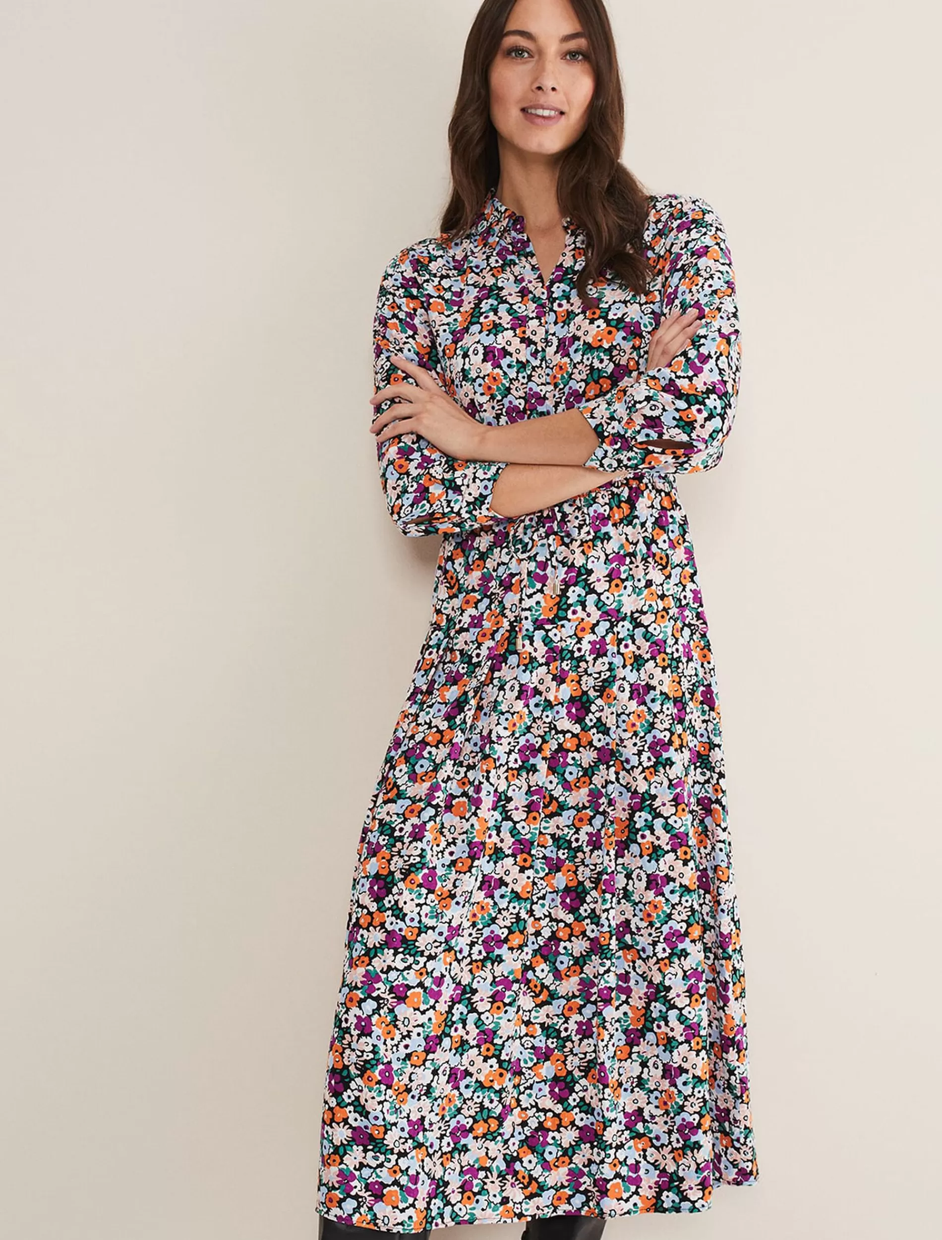 Phase Eight Tana Floral Midaxi Dress Multi-Coloured Cheap