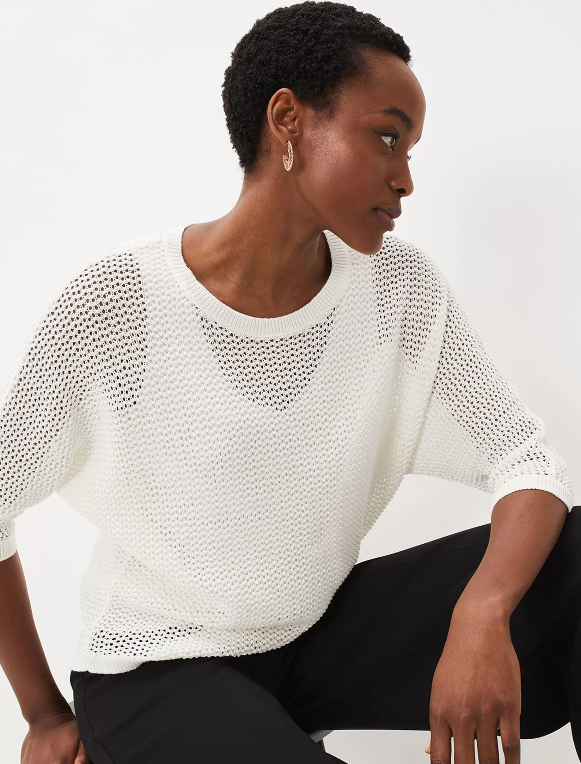 Phase Eight Tanah Honeycomb Stitch Knit White Sale