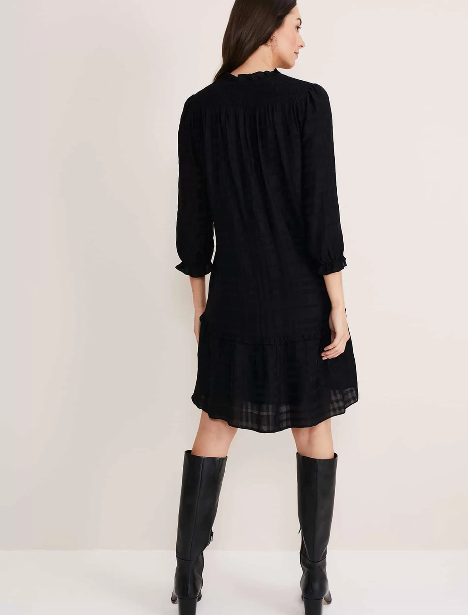 Phase Eight Tansy Swing Dress Black Outlet