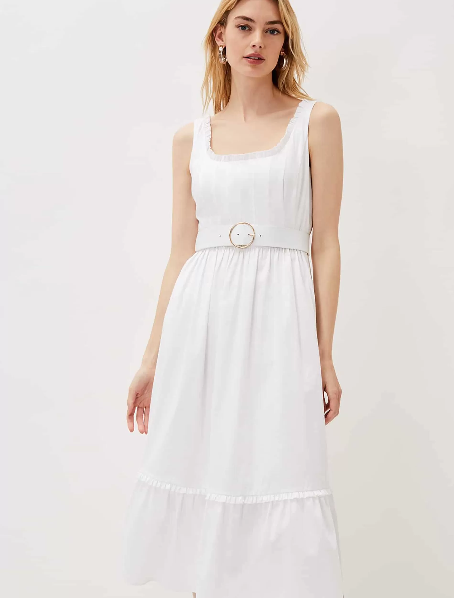 Phase Eight Tanya Cotton Belted Midaxi Dress White Fashion