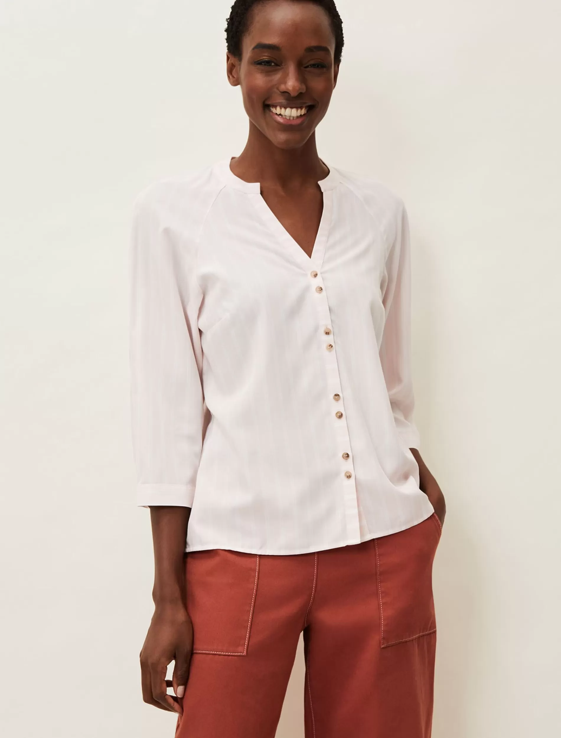 Phase Eight Tazanna Stripe Blouse Pale Pink/Ivory Sale