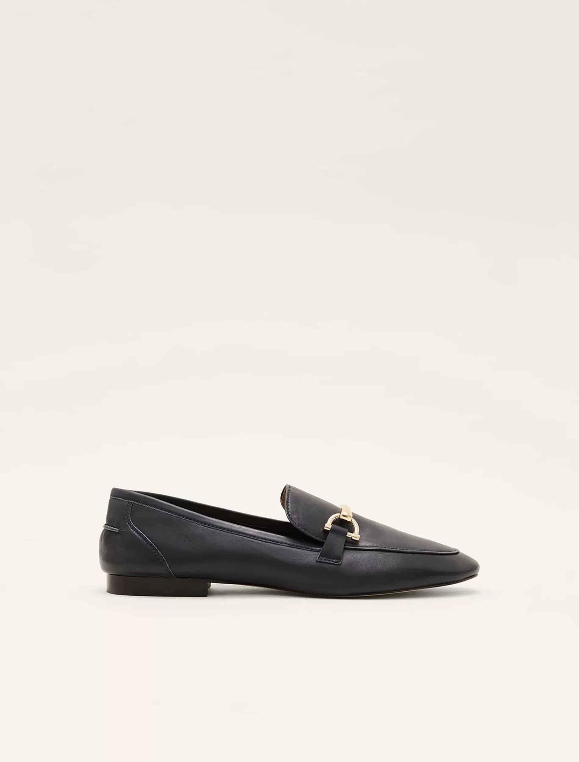 Phase Eight T-Bar Leather Loafers Navy Cheap