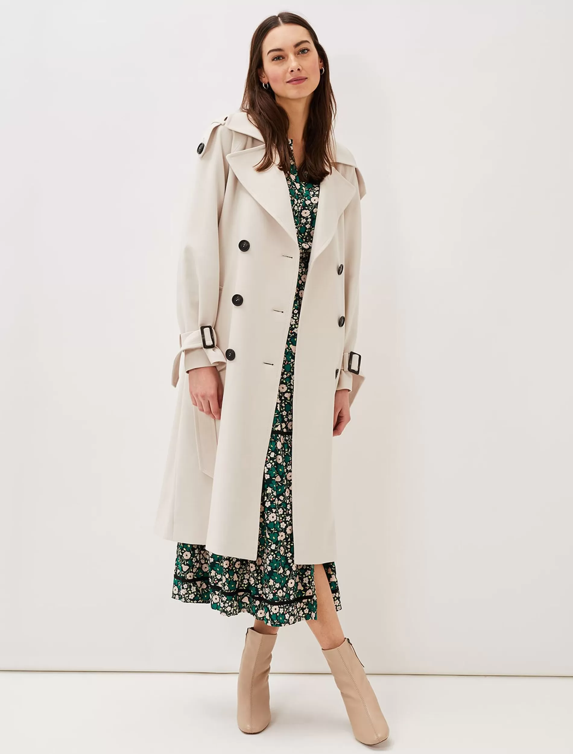 Phase Eight Tegan Trench Coat Off White Online