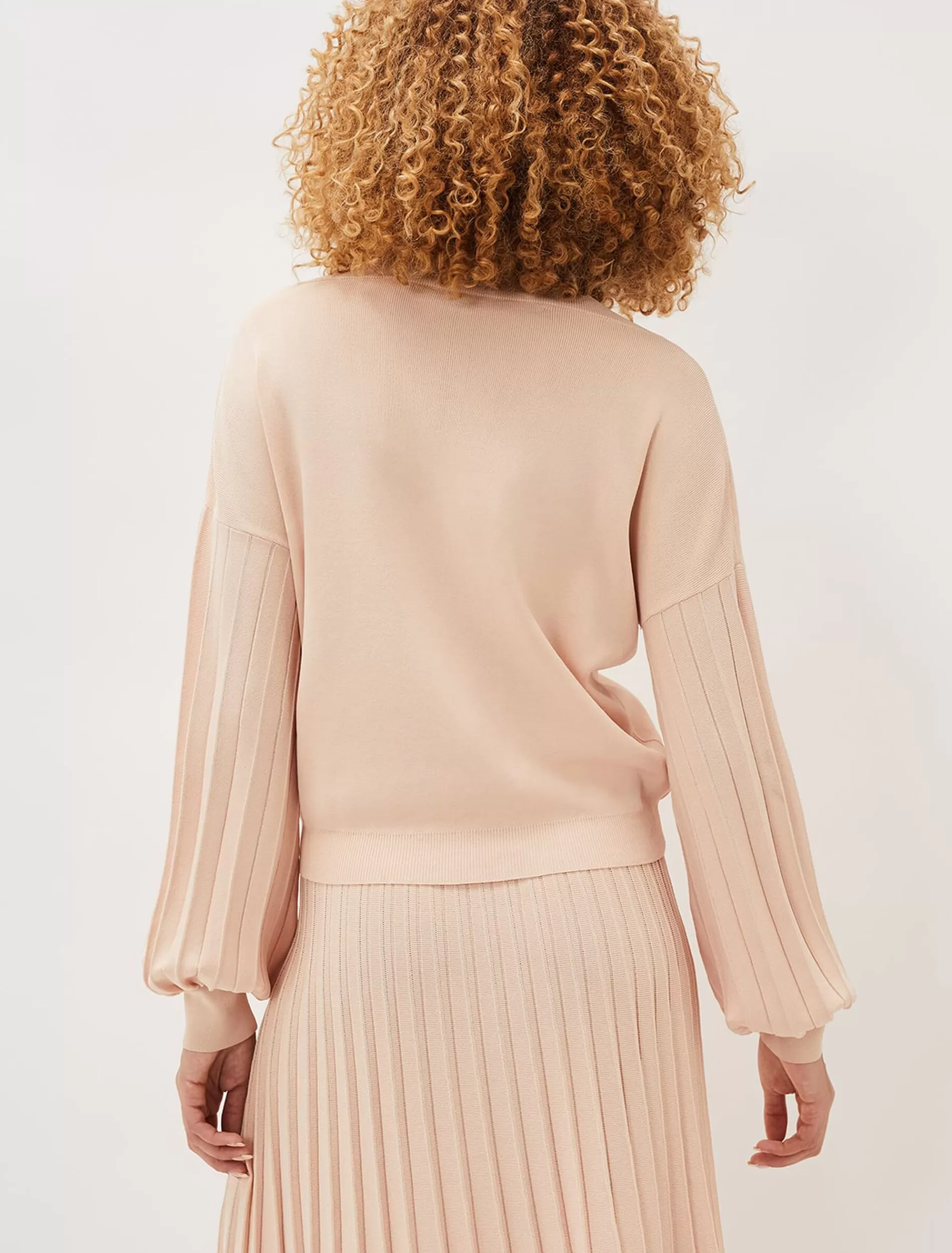 Phase Eight Teodora V Neck Pleat Sleeve Co-Ord Jumper Soft Pink New