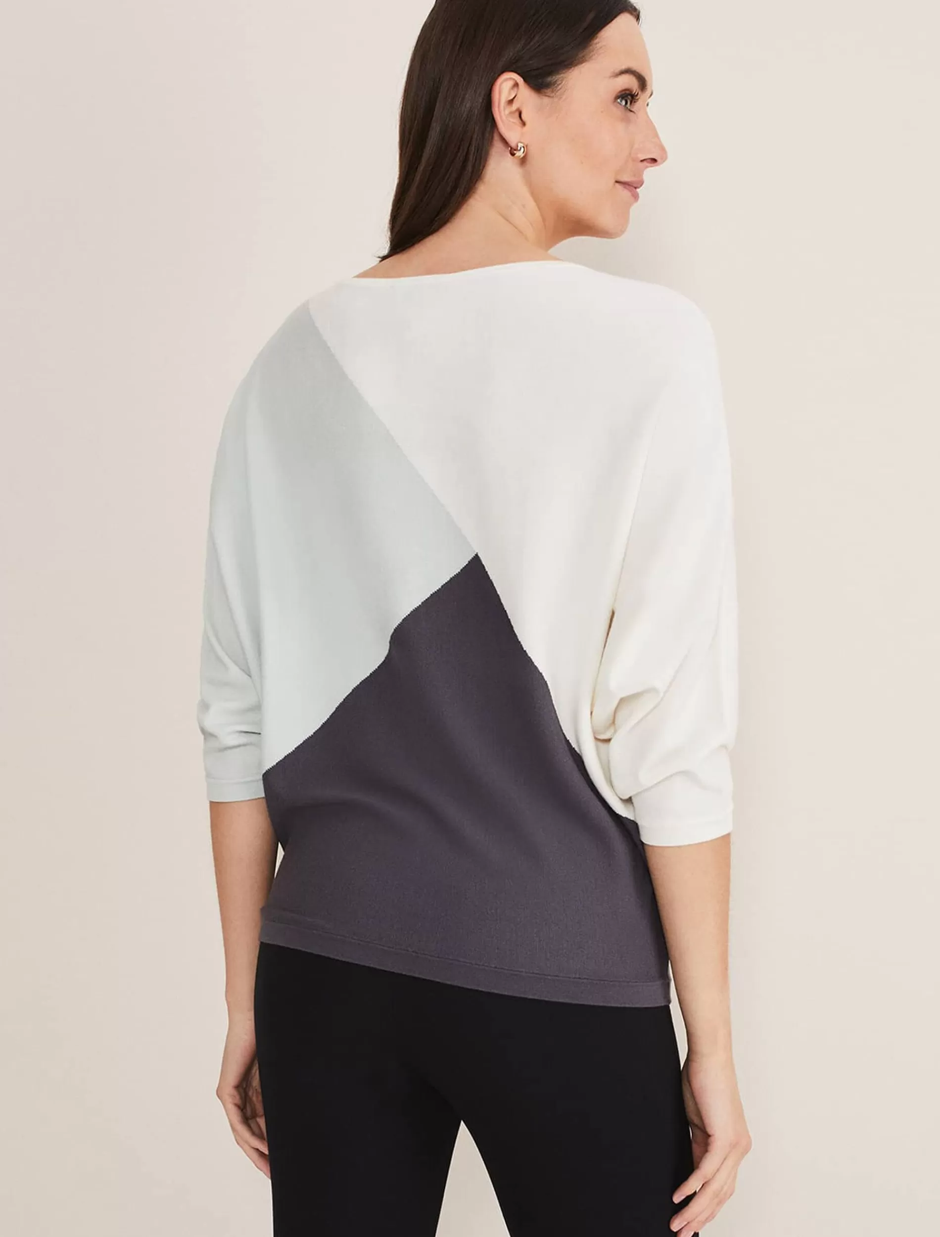 Phase Eight Tessa Colour Block Button Knit Eau De Nil Store