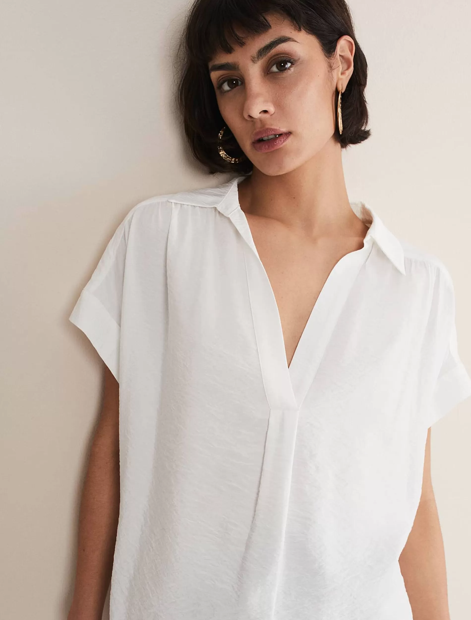 Phase Eight Thea Shirt Ivory Store