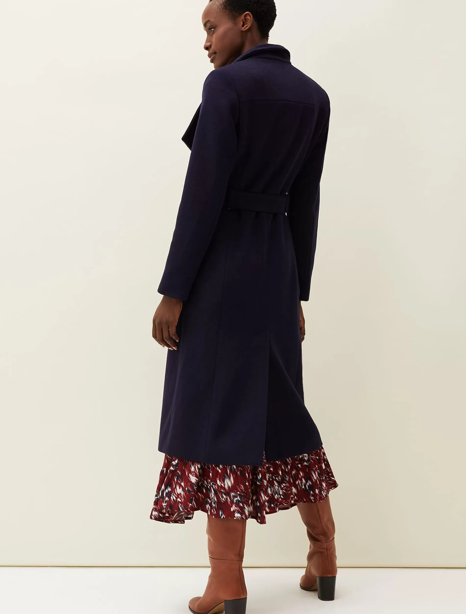 Phase Eight Thea Wool Trench Navy Cheap