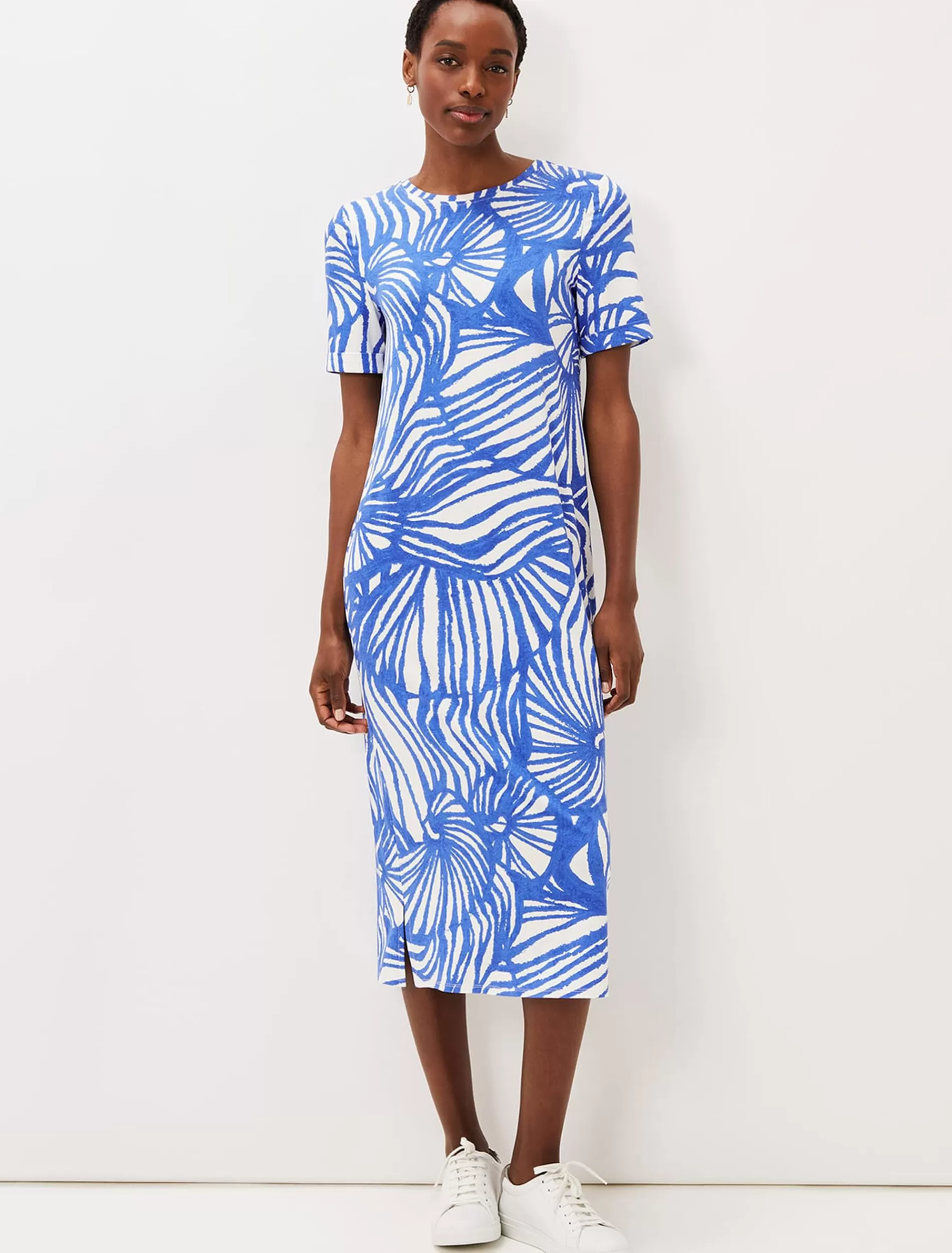 Phase Eight Theresa Shell Print Dress Blue New