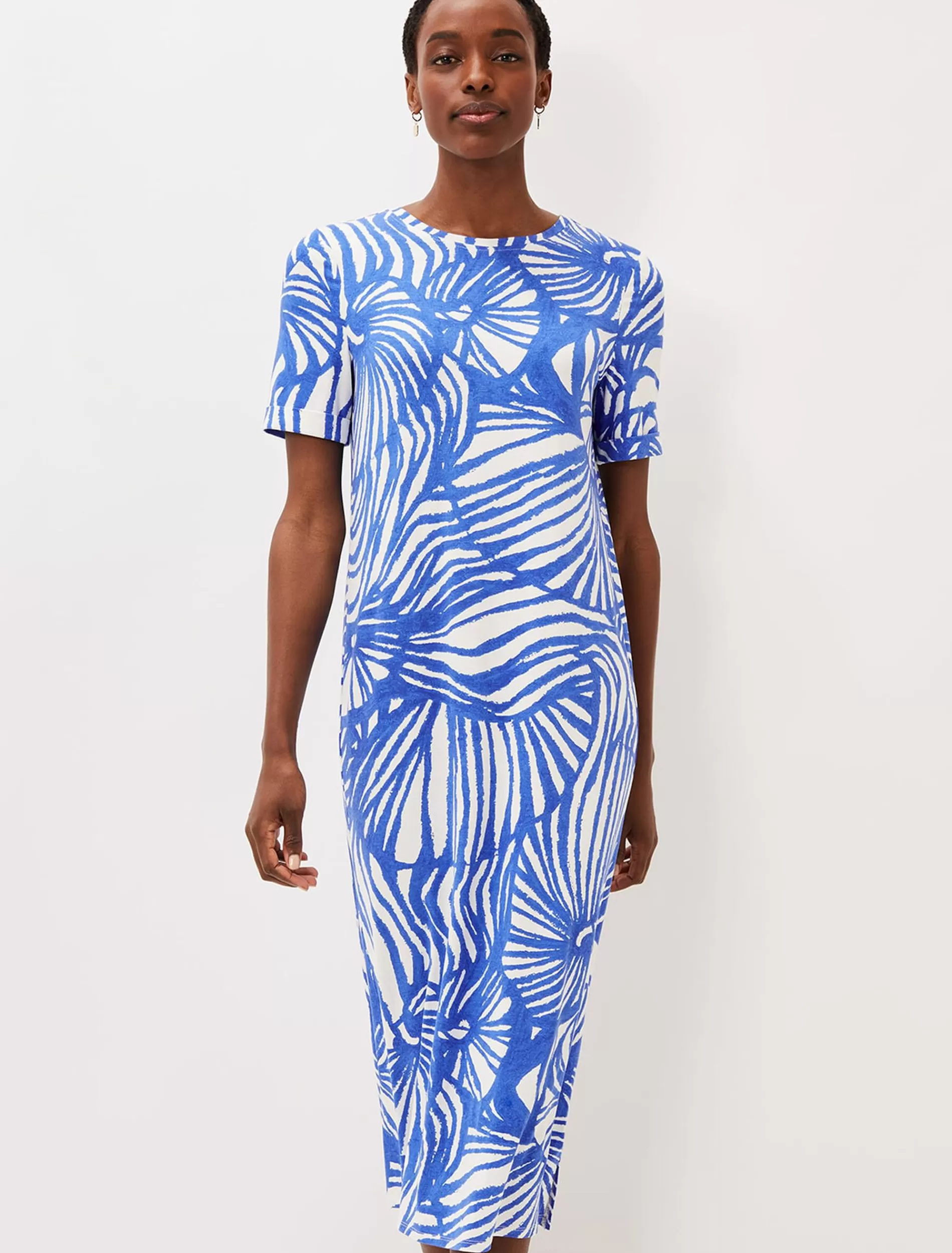 Phase Eight Theresa Shell Print Dress Blue New