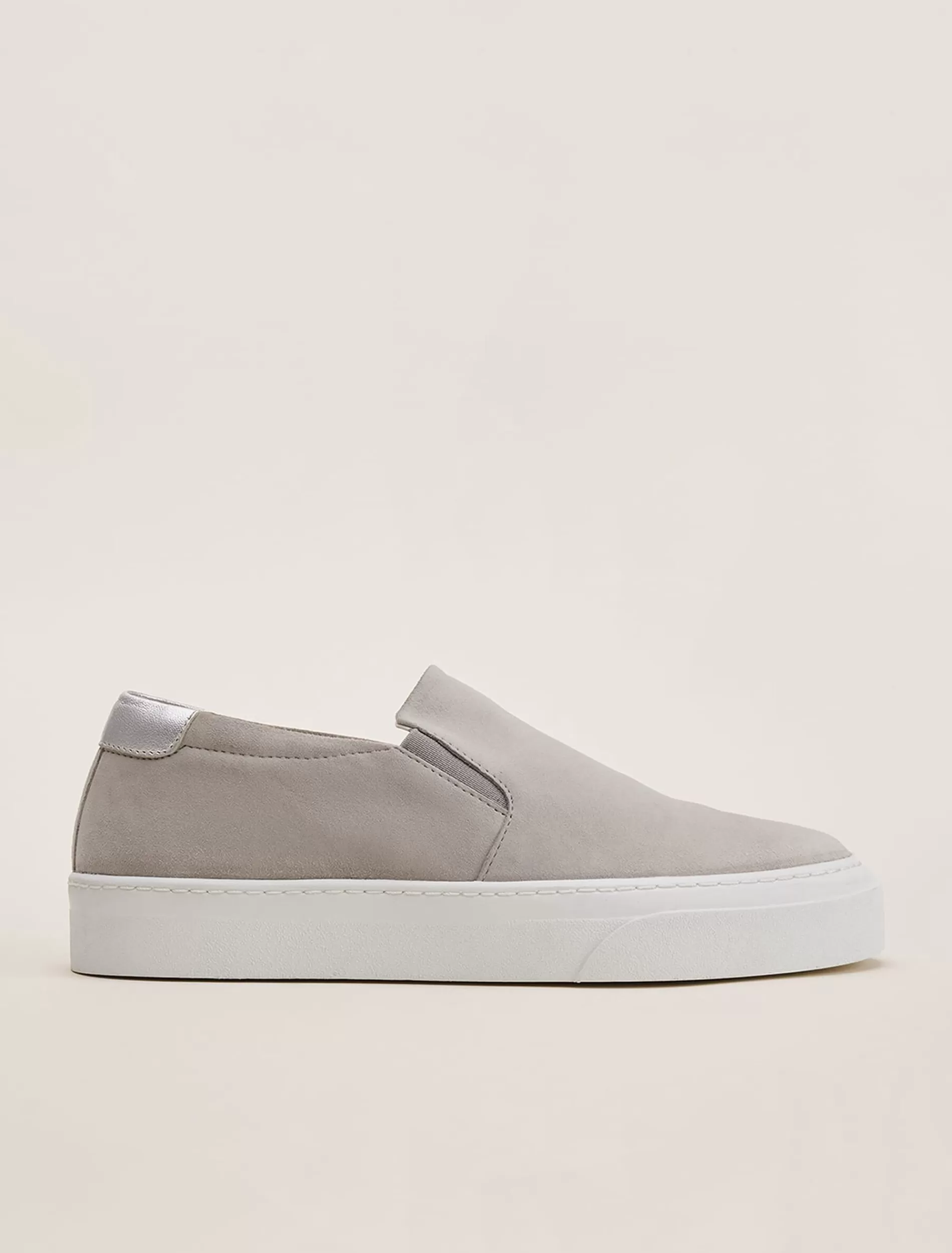 Phase Eight Theresa Suede Slip-On Trainers Grey New