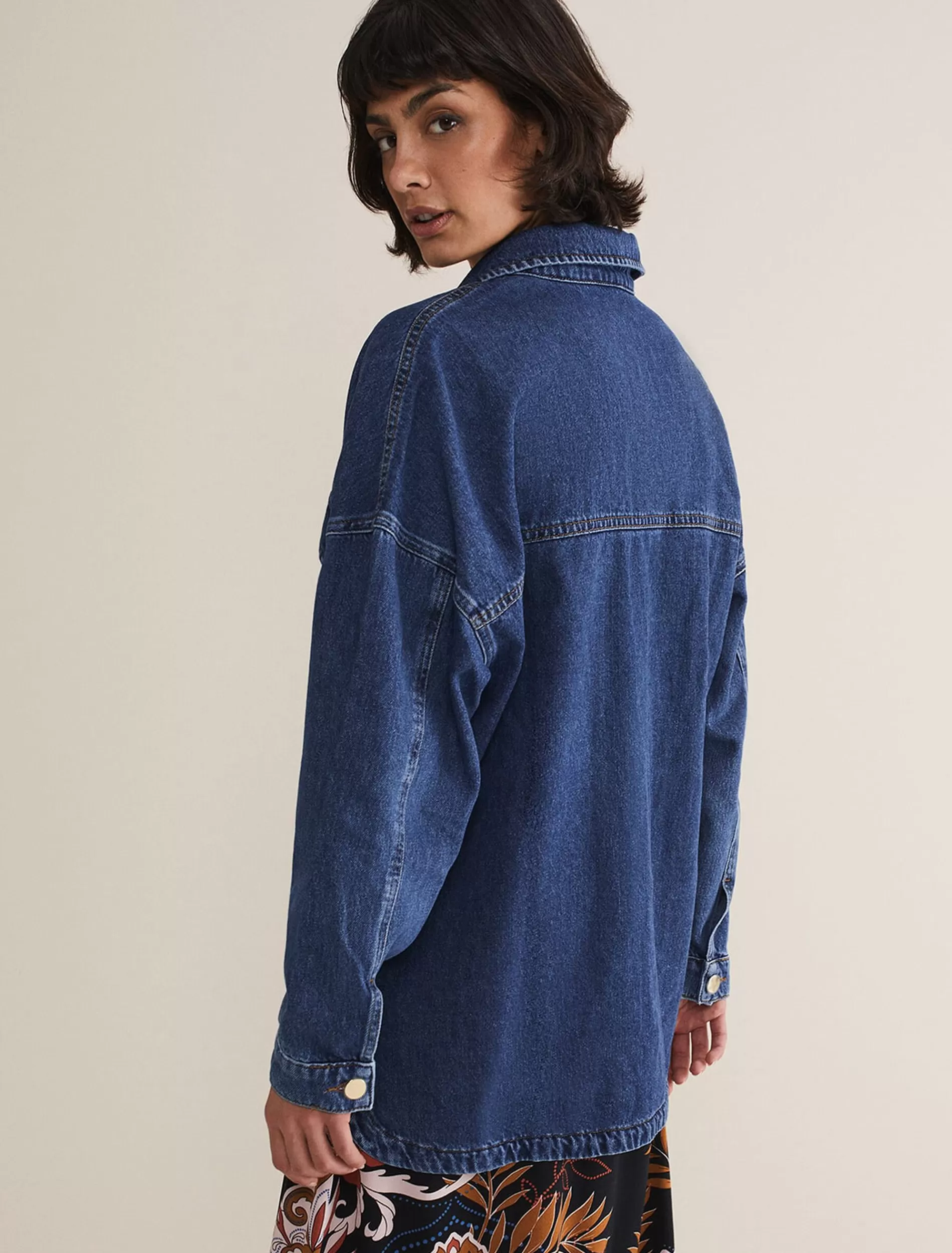 Phase Eight Tianna Oversized Shacket Denim Hot