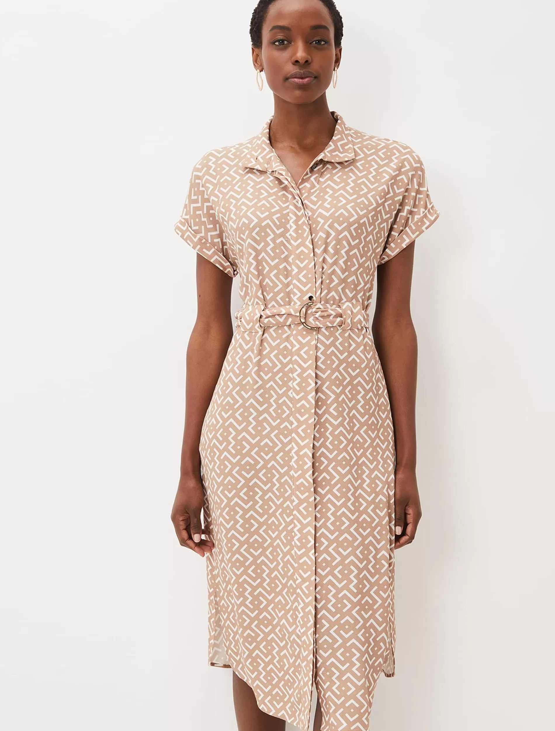 Phase Eight Tilda Geo Shirt Dress Neutral Cheap