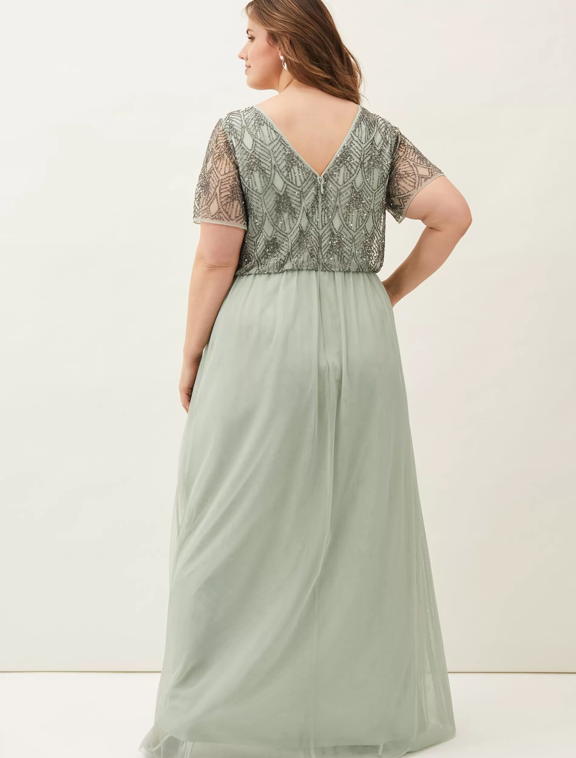 Phase Eight Tomasi Beaded Tulle Maxi Dress Mint Best Sale
