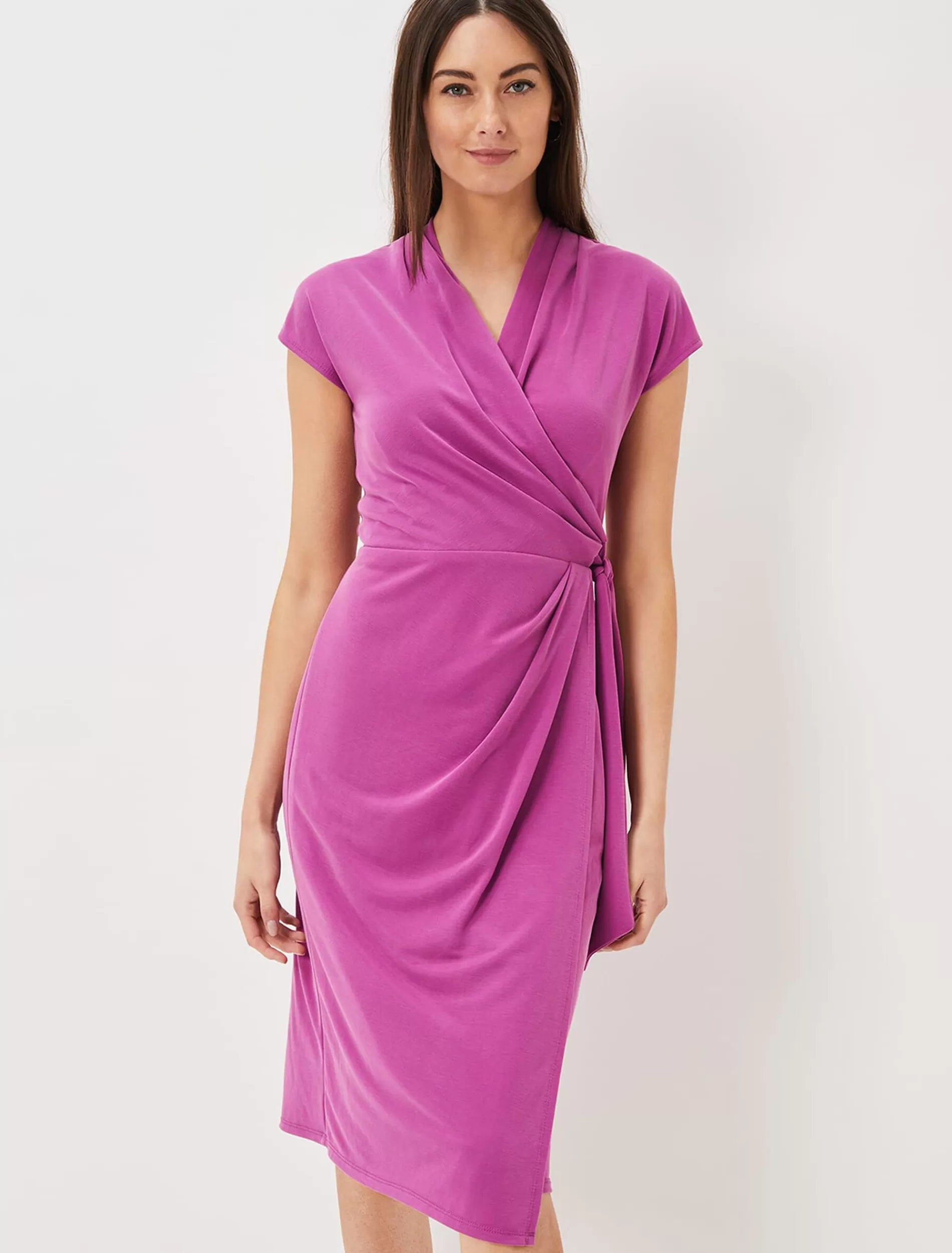 Phase Eight Toral Wrap Front Dress Orchid Outlet