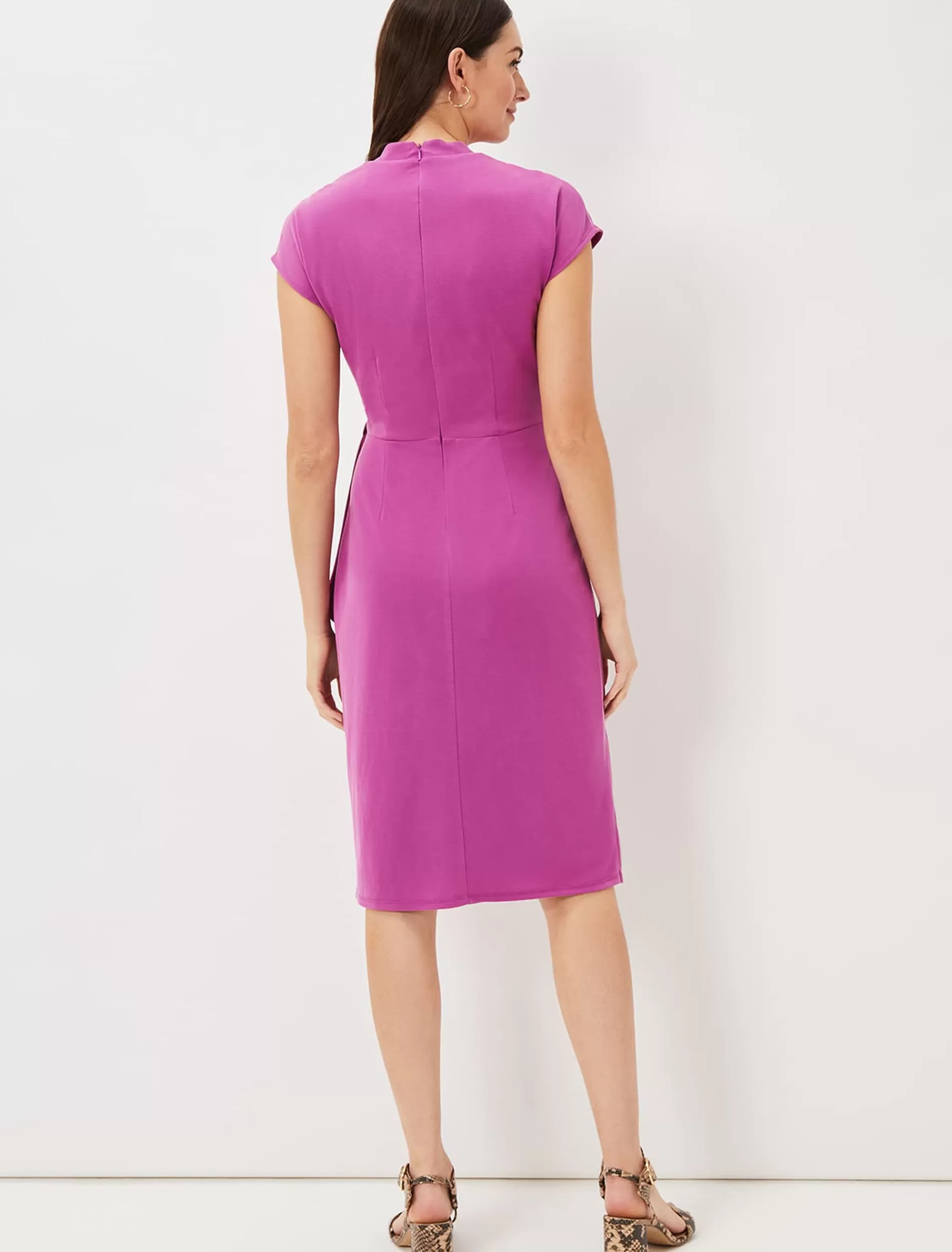 Phase Eight Toral Wrap Front Dress Orchid Outlet