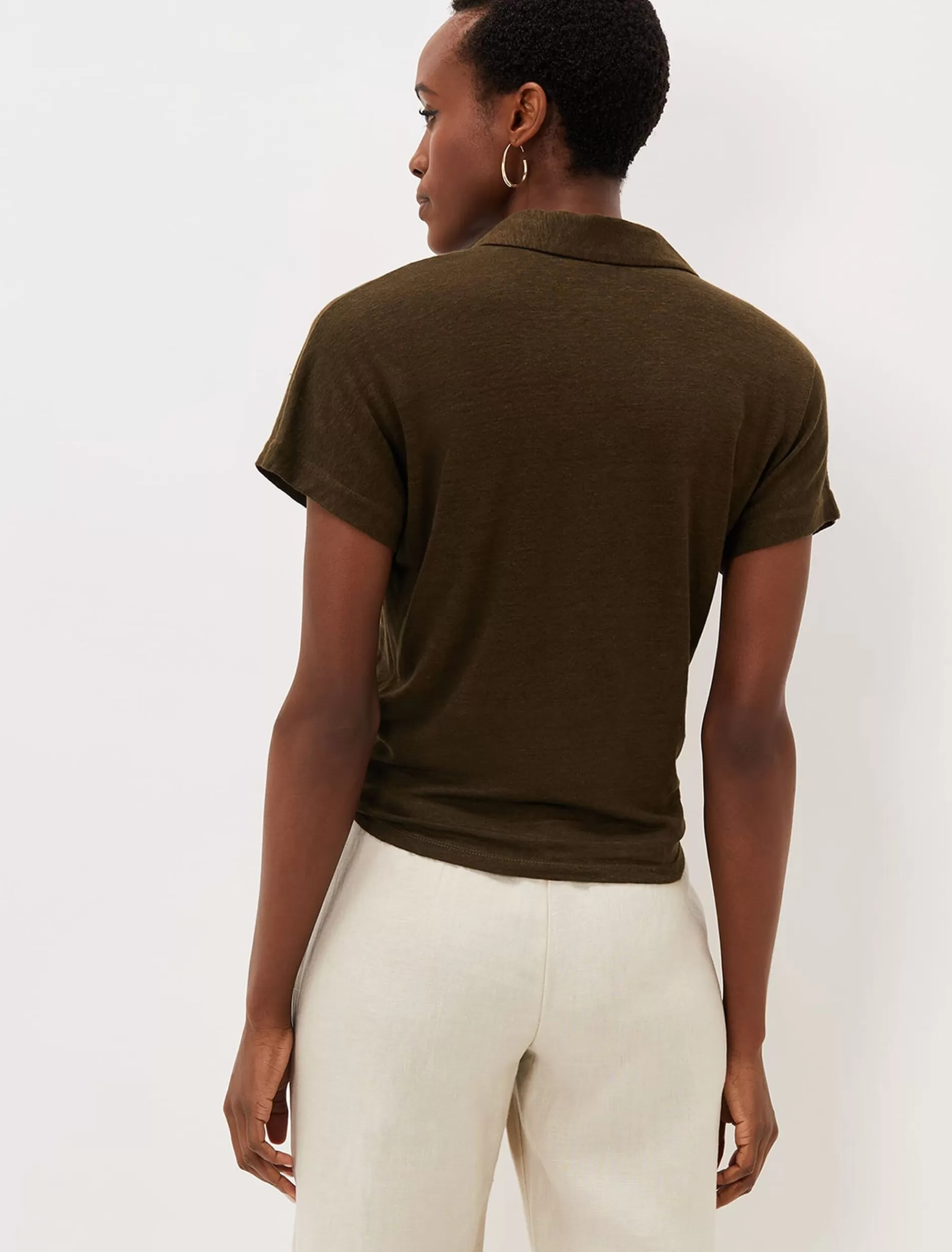 Phase Eight Tracey Tie Hem Shirt Khaki Outlet