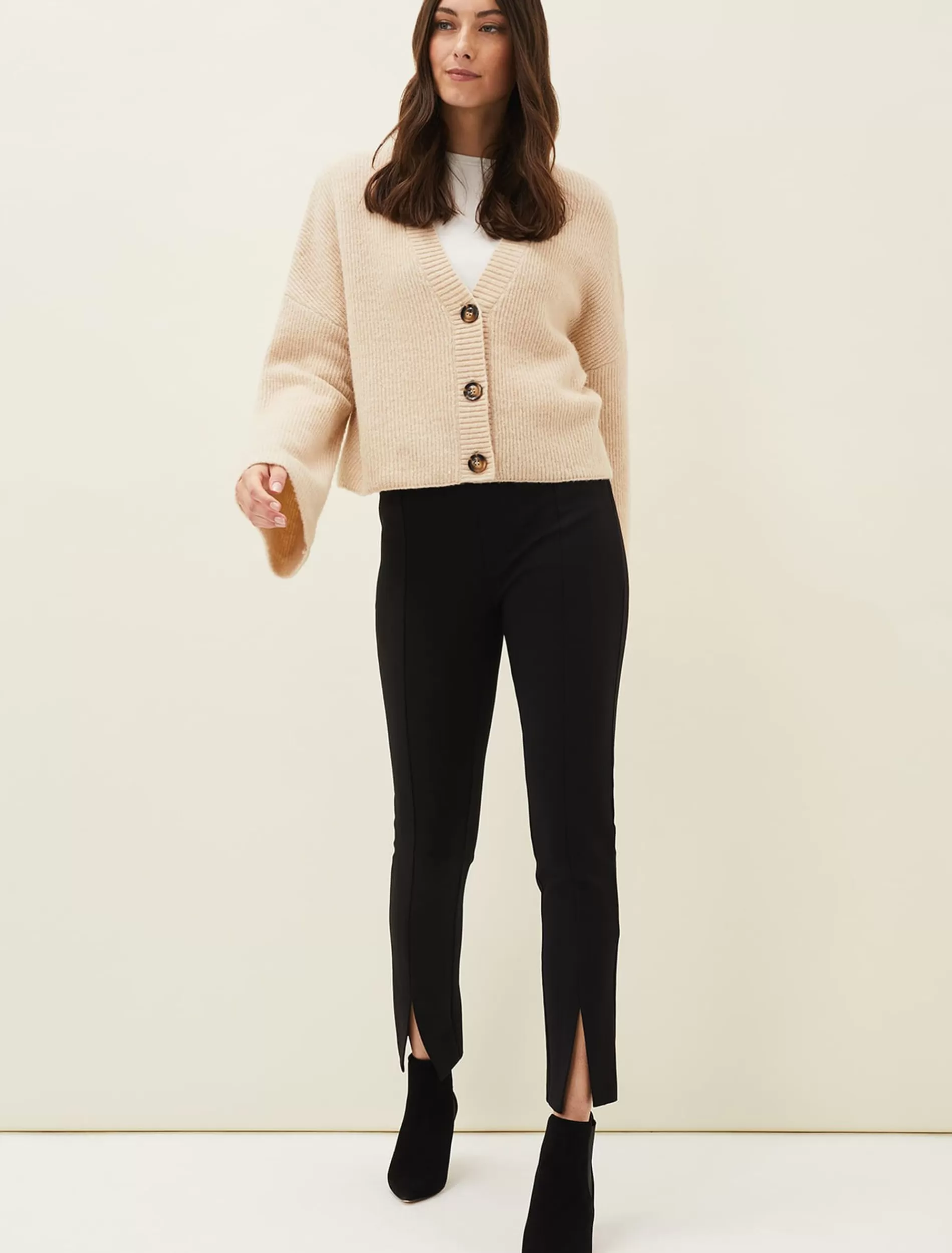 Phase Eight Trixie Split Front Ponte Leggings Black Fashion