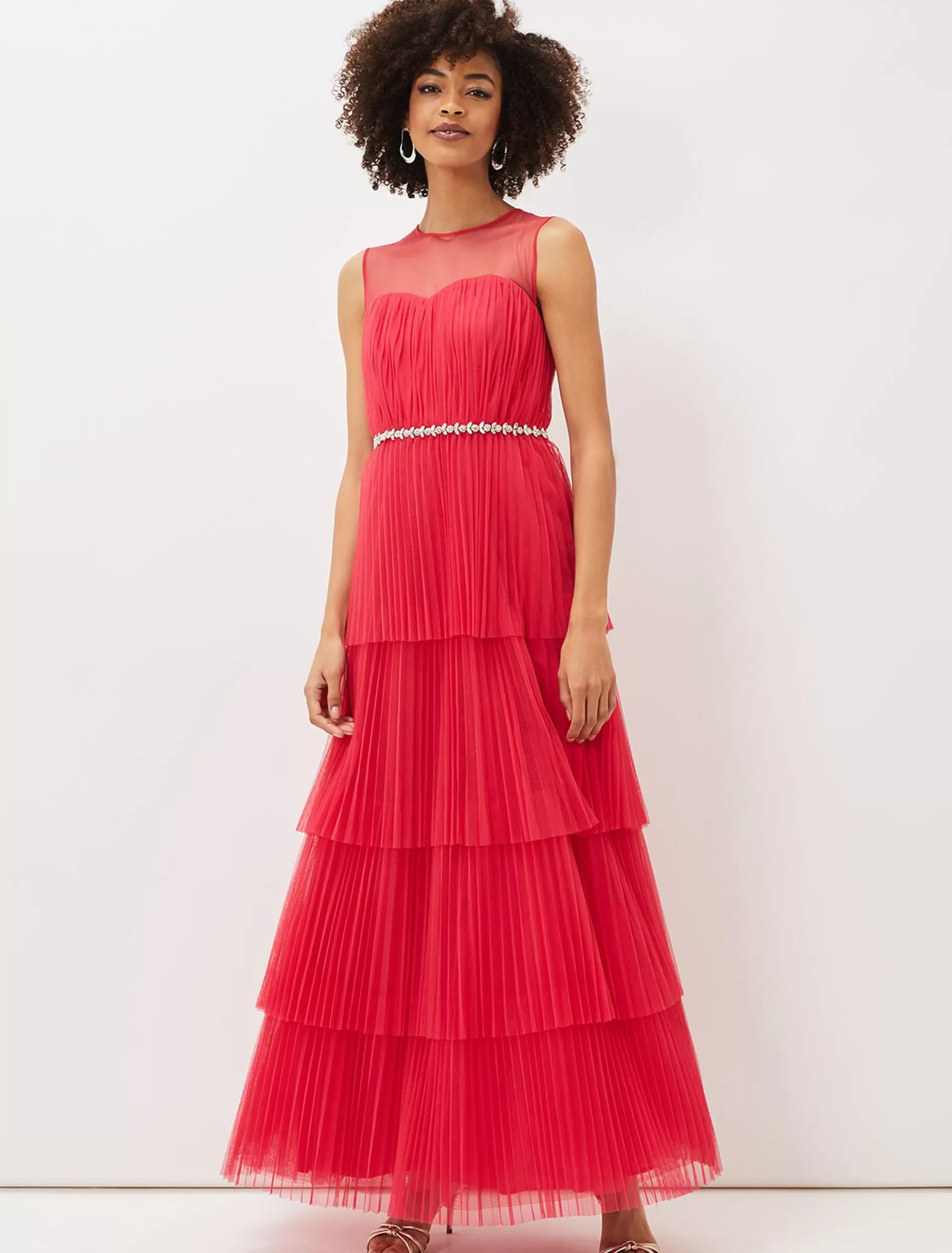 Phase Eight Tulisa Tulle Maxi Dress Lipstick Outlet