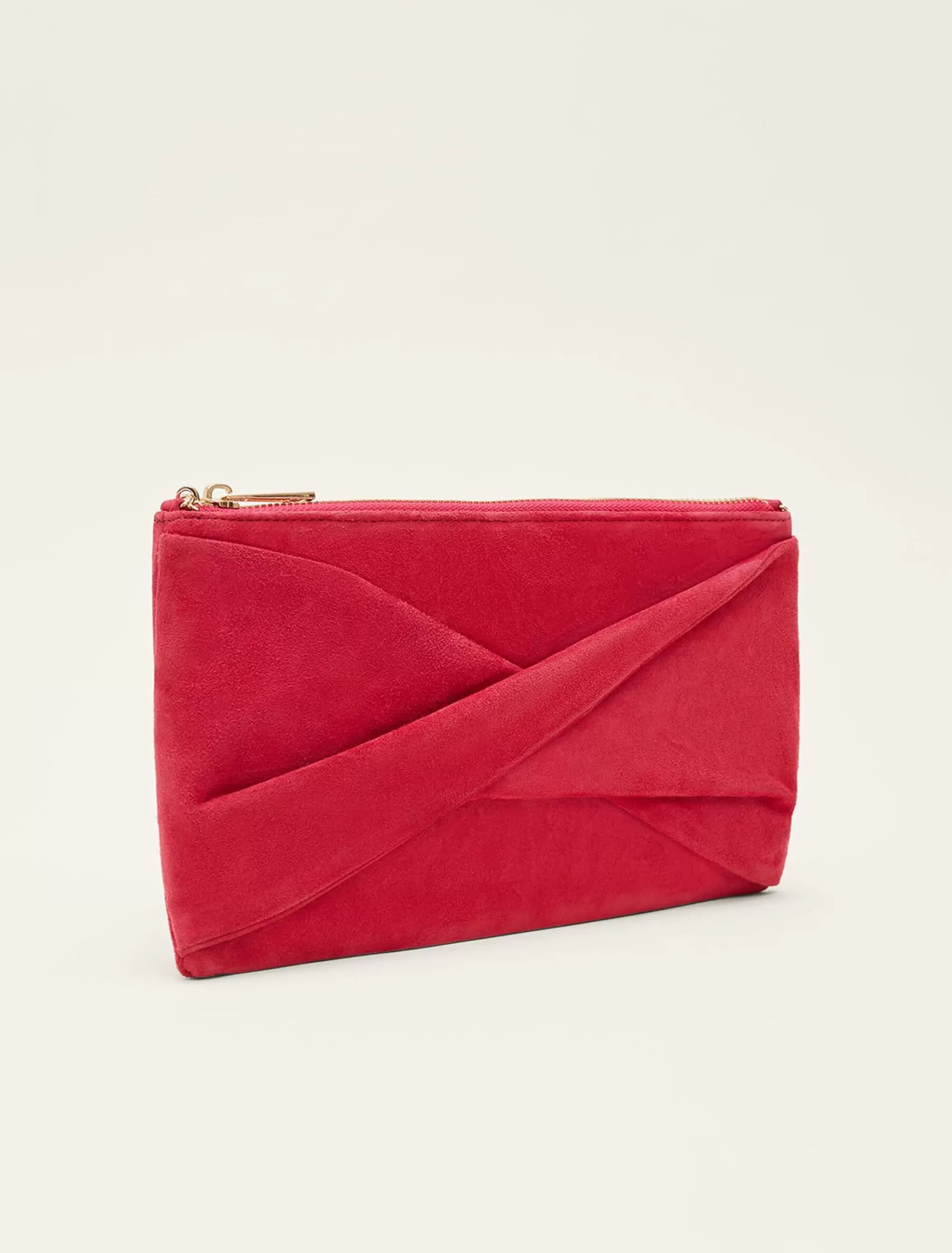 Phase Eight Twist Front Clutch Bag Lipstick Hot