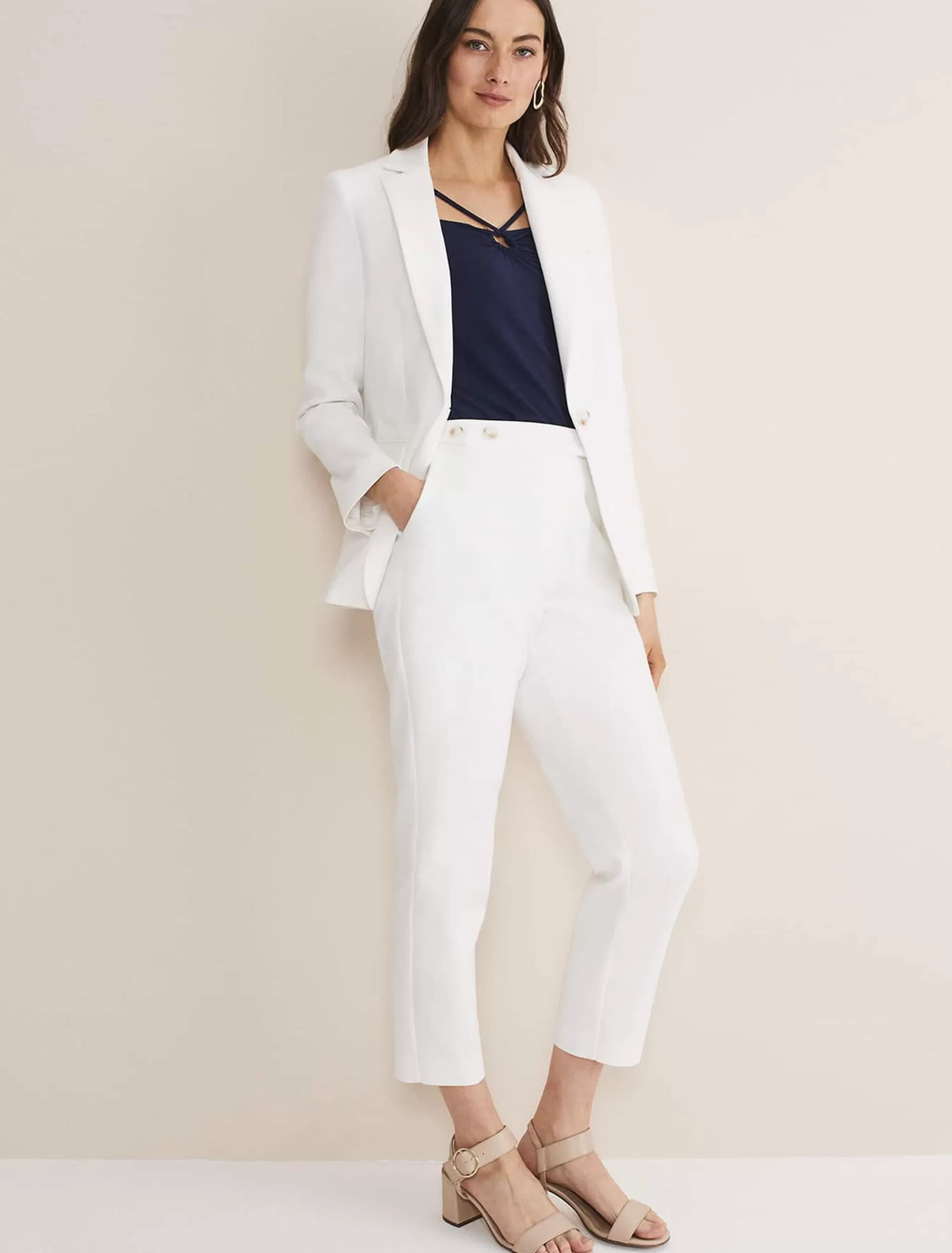 Phase Eight Ulrica Straight Leg Trousers White Cheap