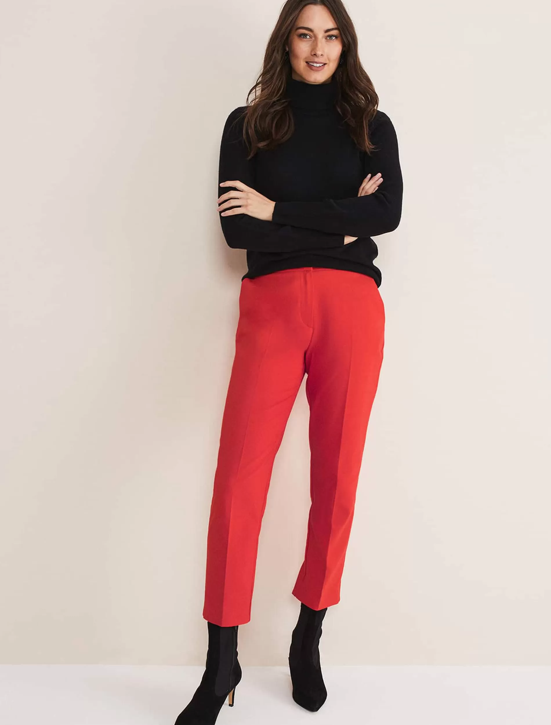Phase Eight Ulrica Straight Leg Trousers Red Cheap