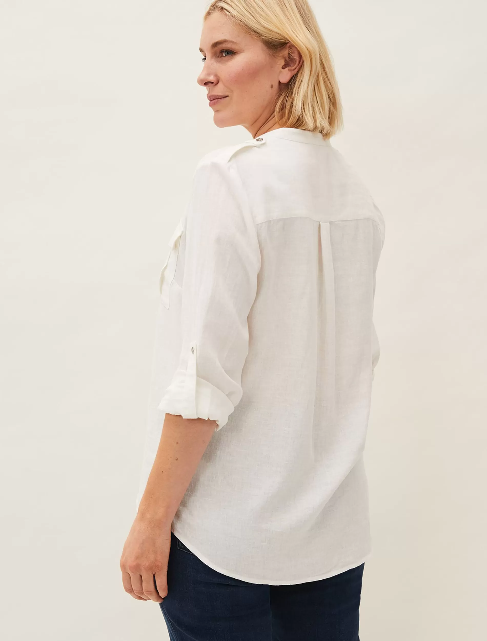 Phase Eight Valdita Linen Shirt White Clearance