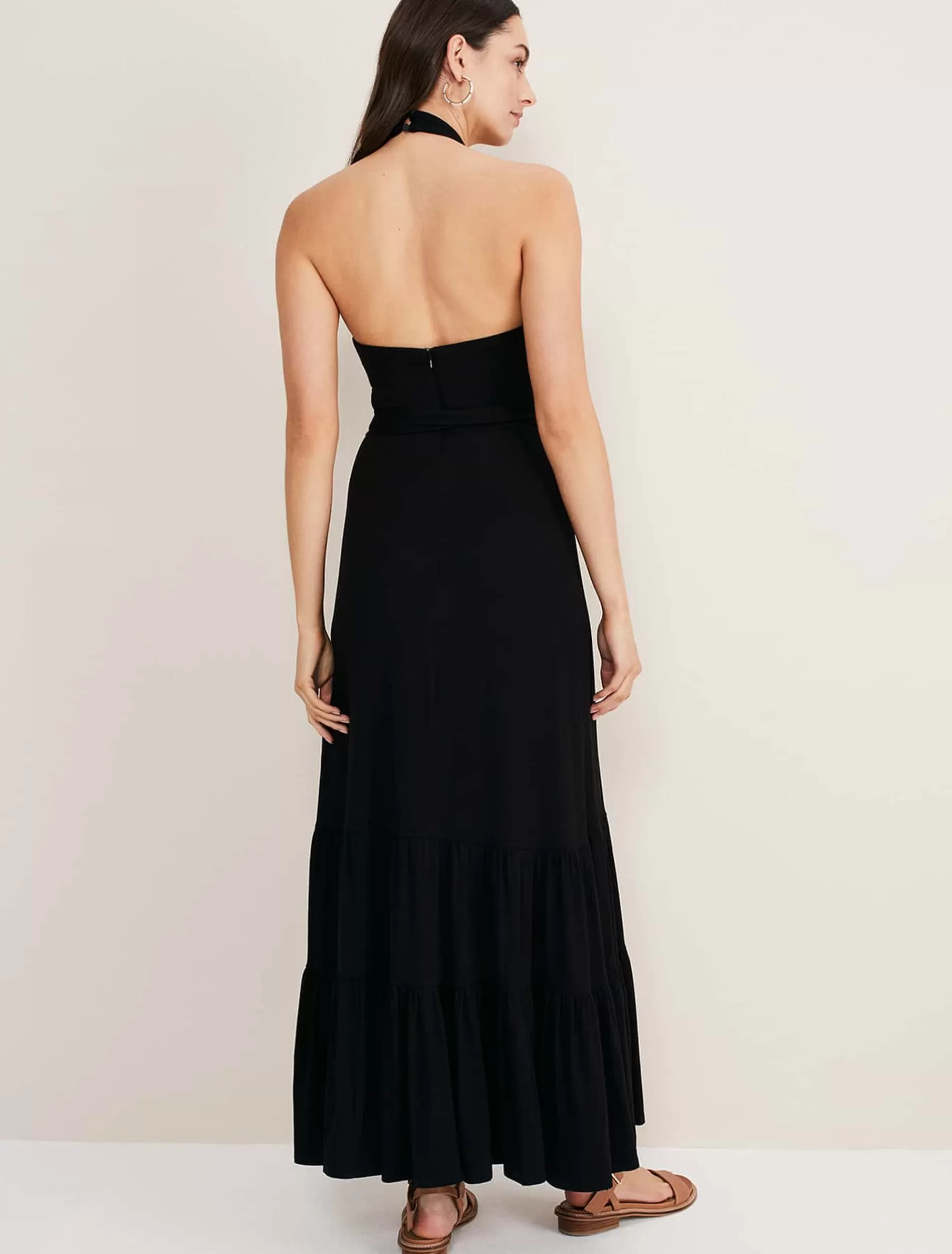 Phase Eight Valeria Jersey Halter Neck Dress Black Sale