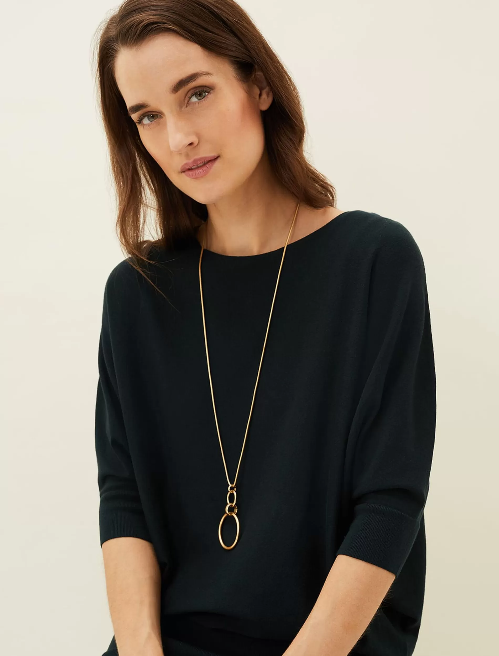 Phase Eight Vallie Matte Hoop Pendant Gold Shop