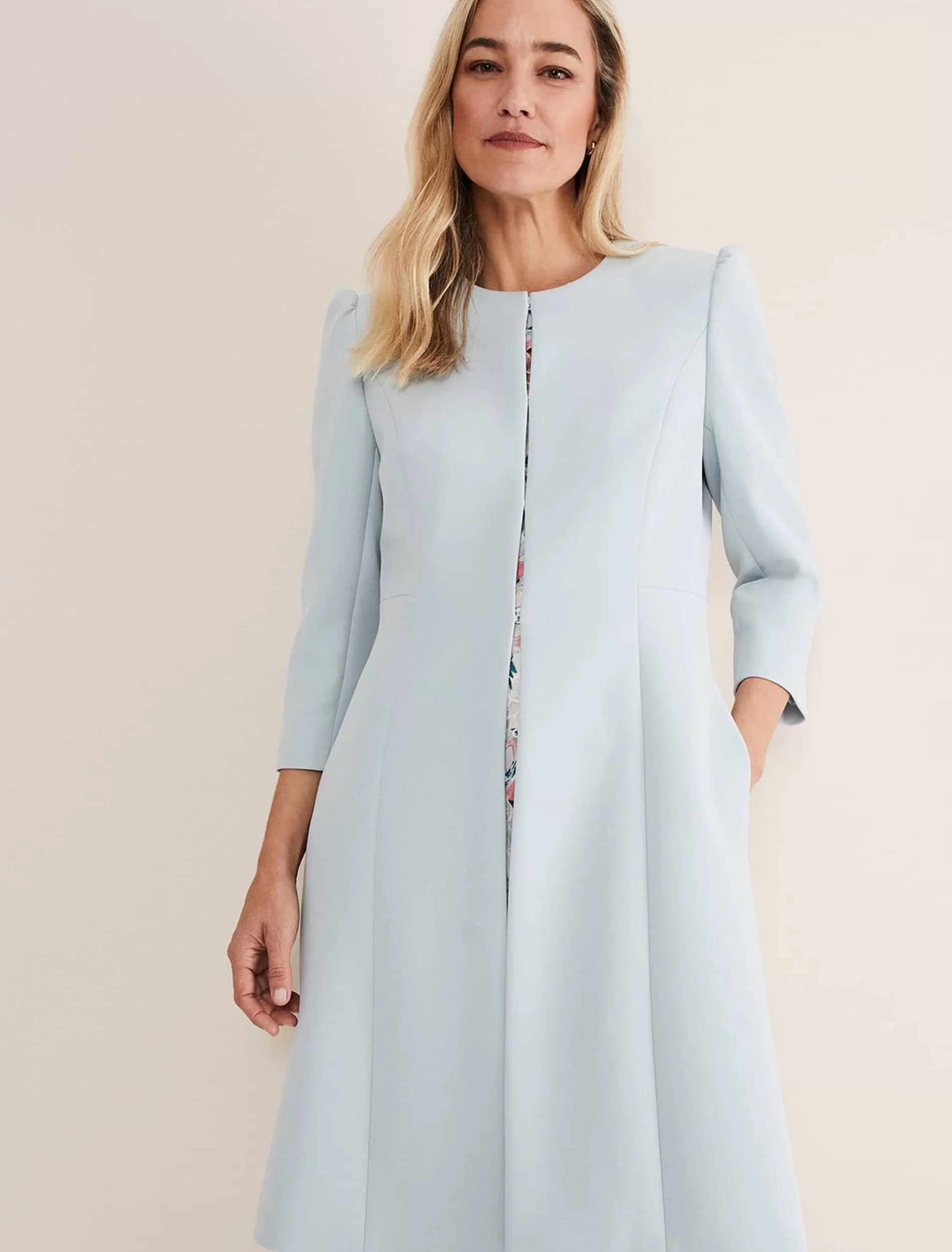 Phase Eight Venita Bow Long Jacket Eau De Nil New