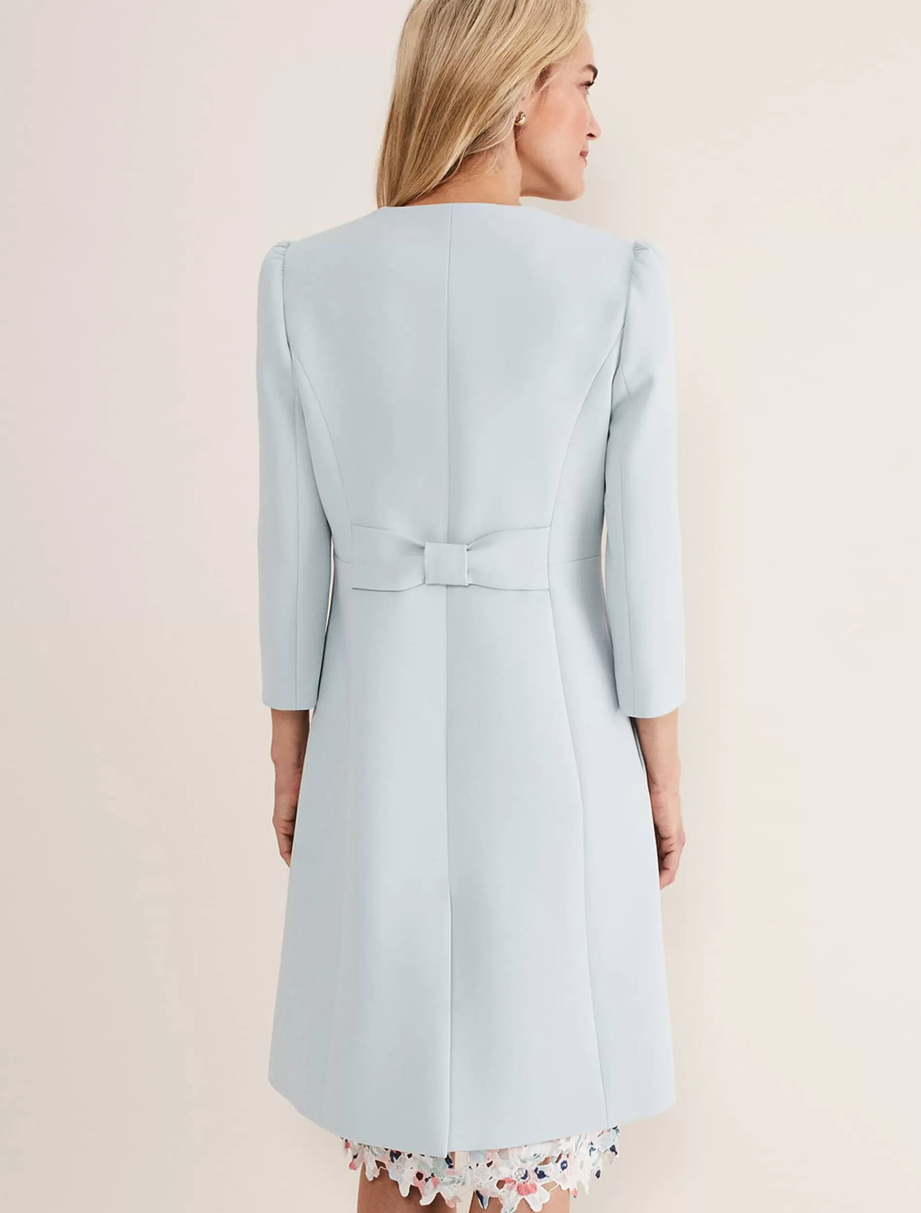 Phase Eight Venita Bow Long Jacket Eau De Nil New