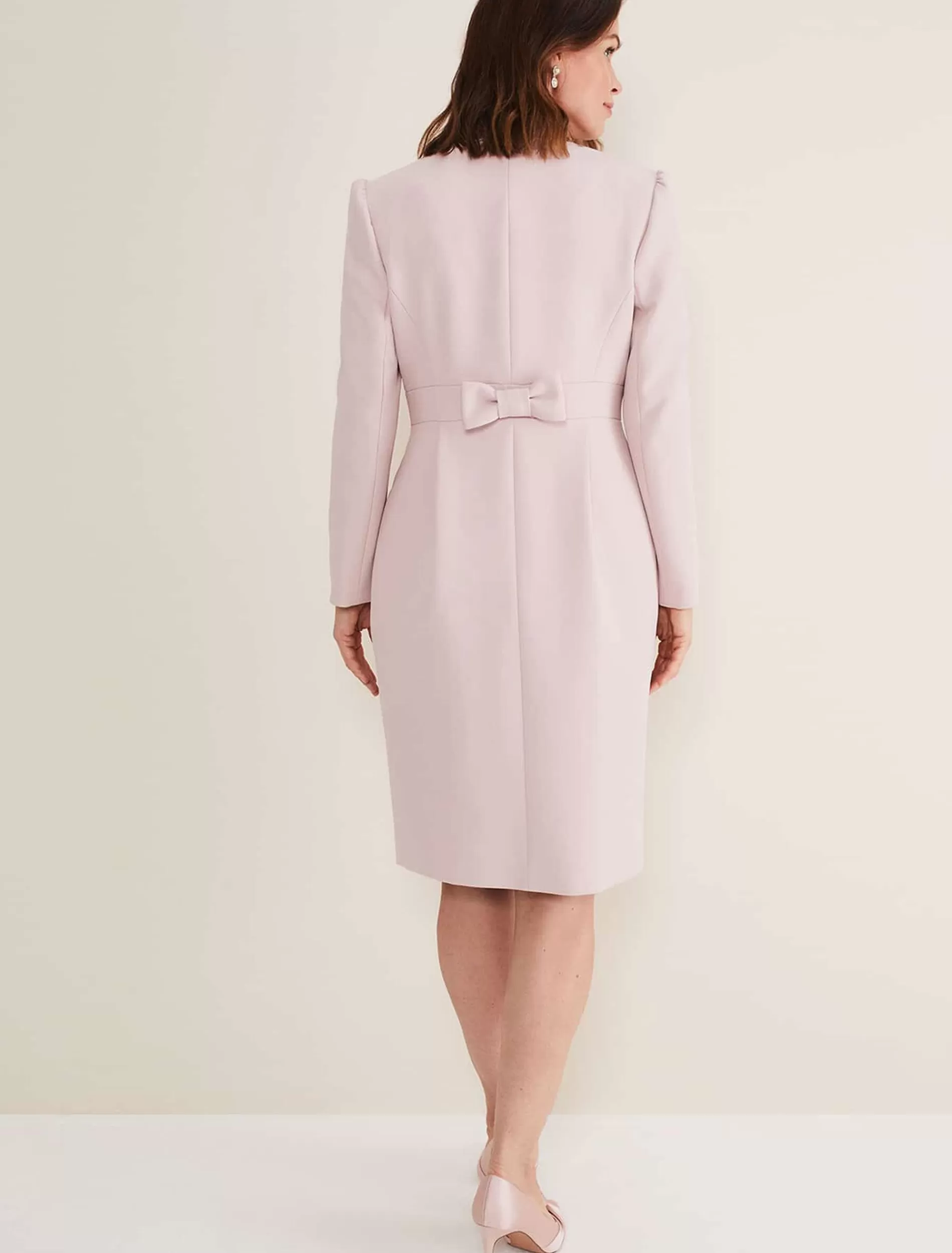Phase Eight Venita Bow Long Jacket Antique Rose Flash Sale