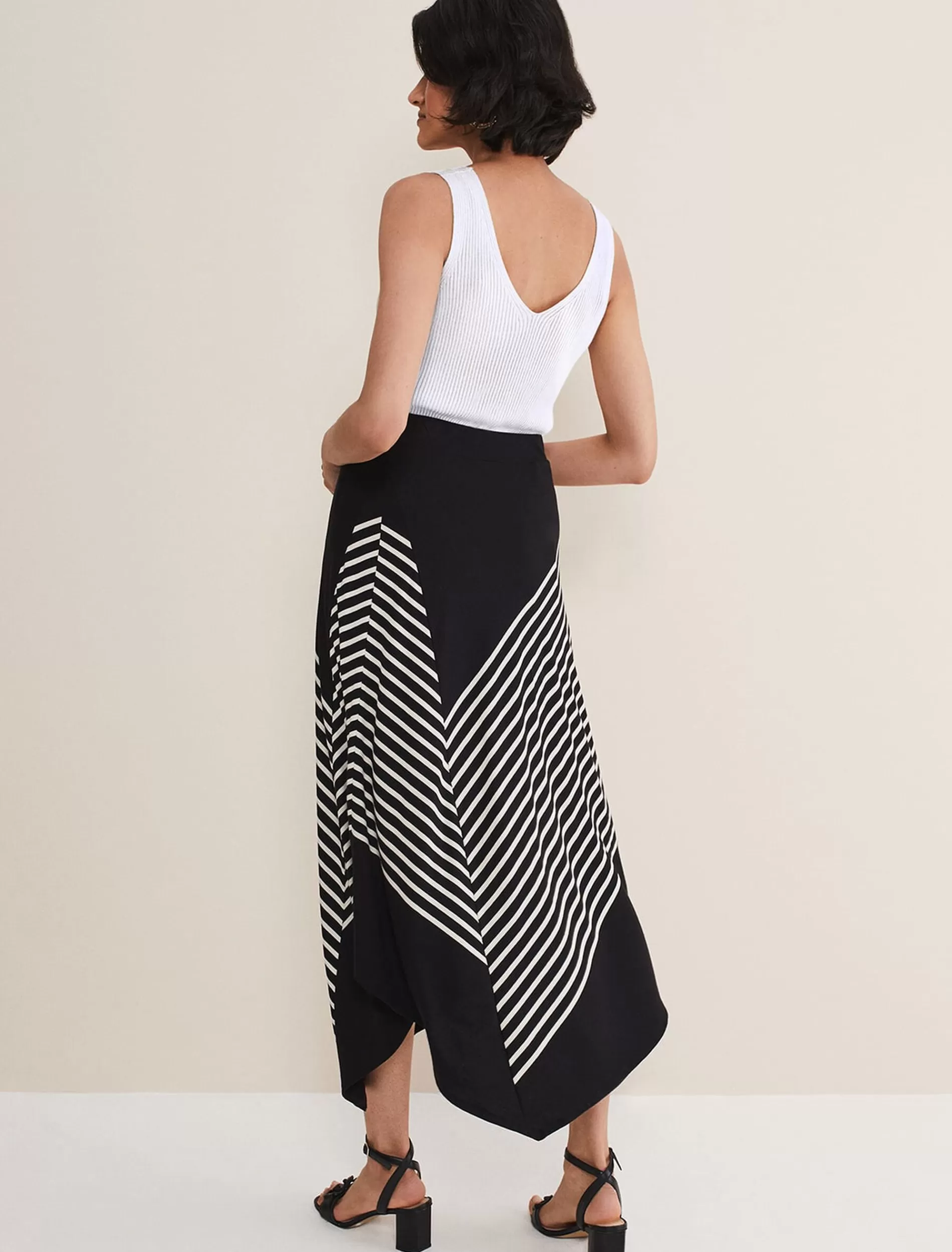 Phase Eight Veritty Stripe Skirt Black/Ivory Online