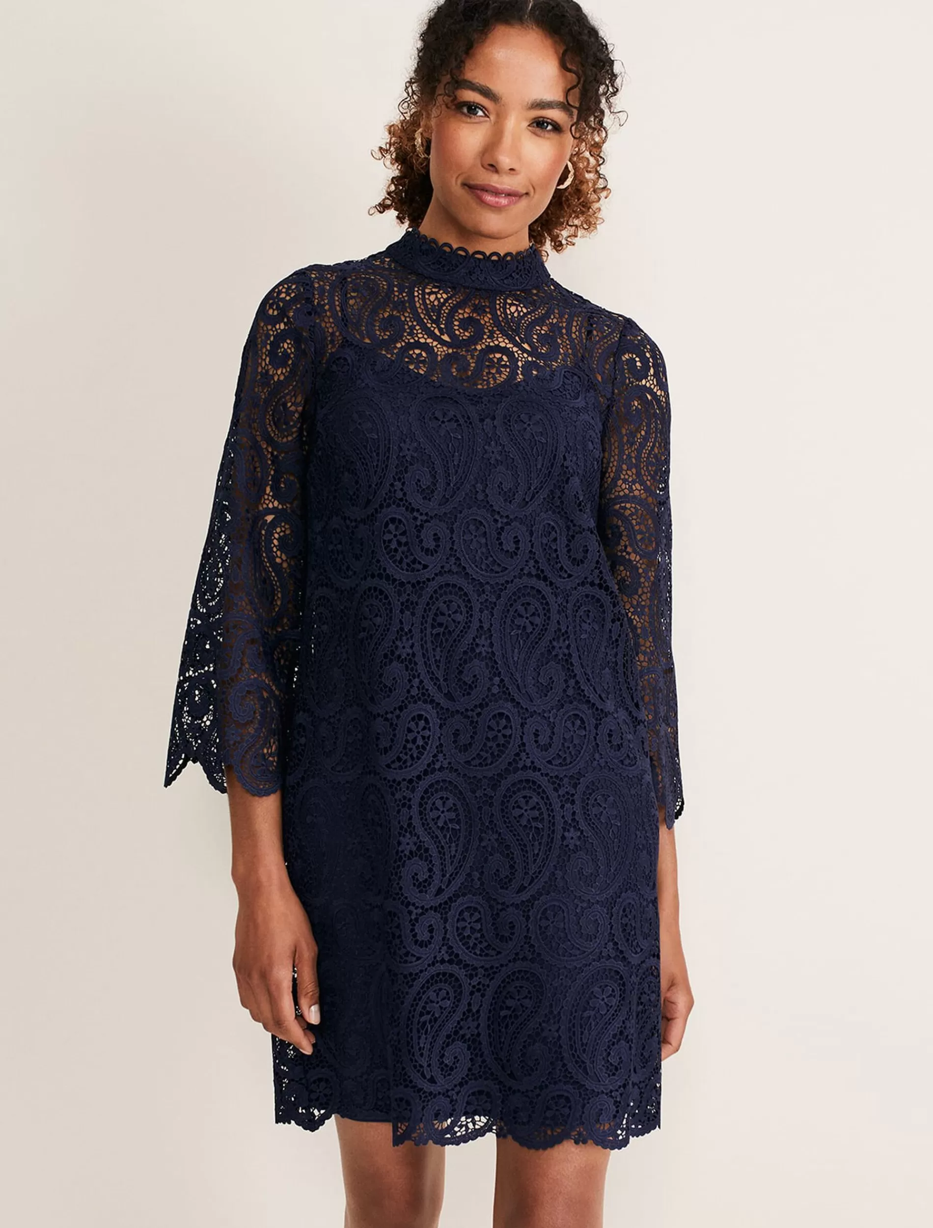 Phase Eight Verity Lace Shift Dress Navy Clearance