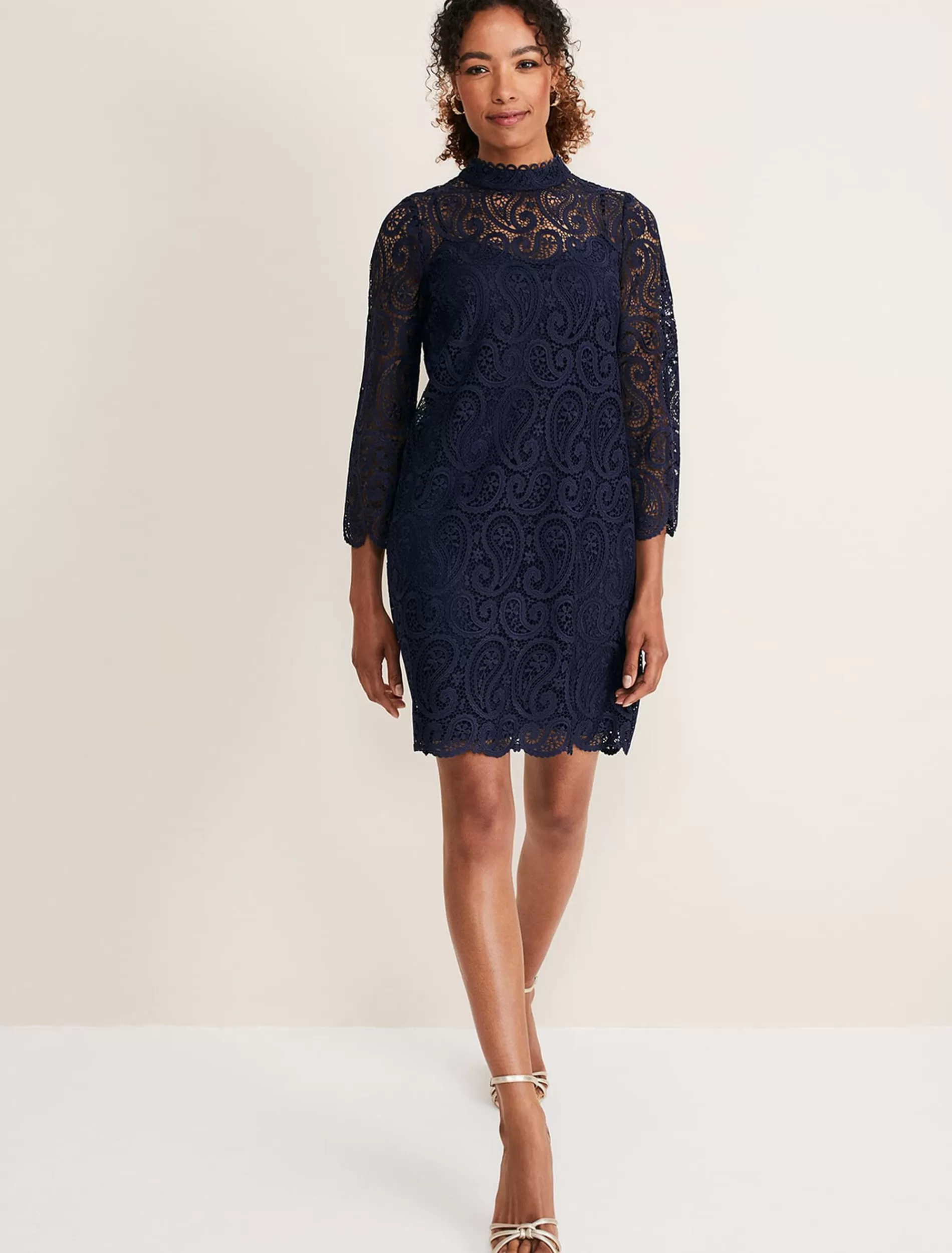 Phase Eight Verity Lace Shift Dress Navy Clearance