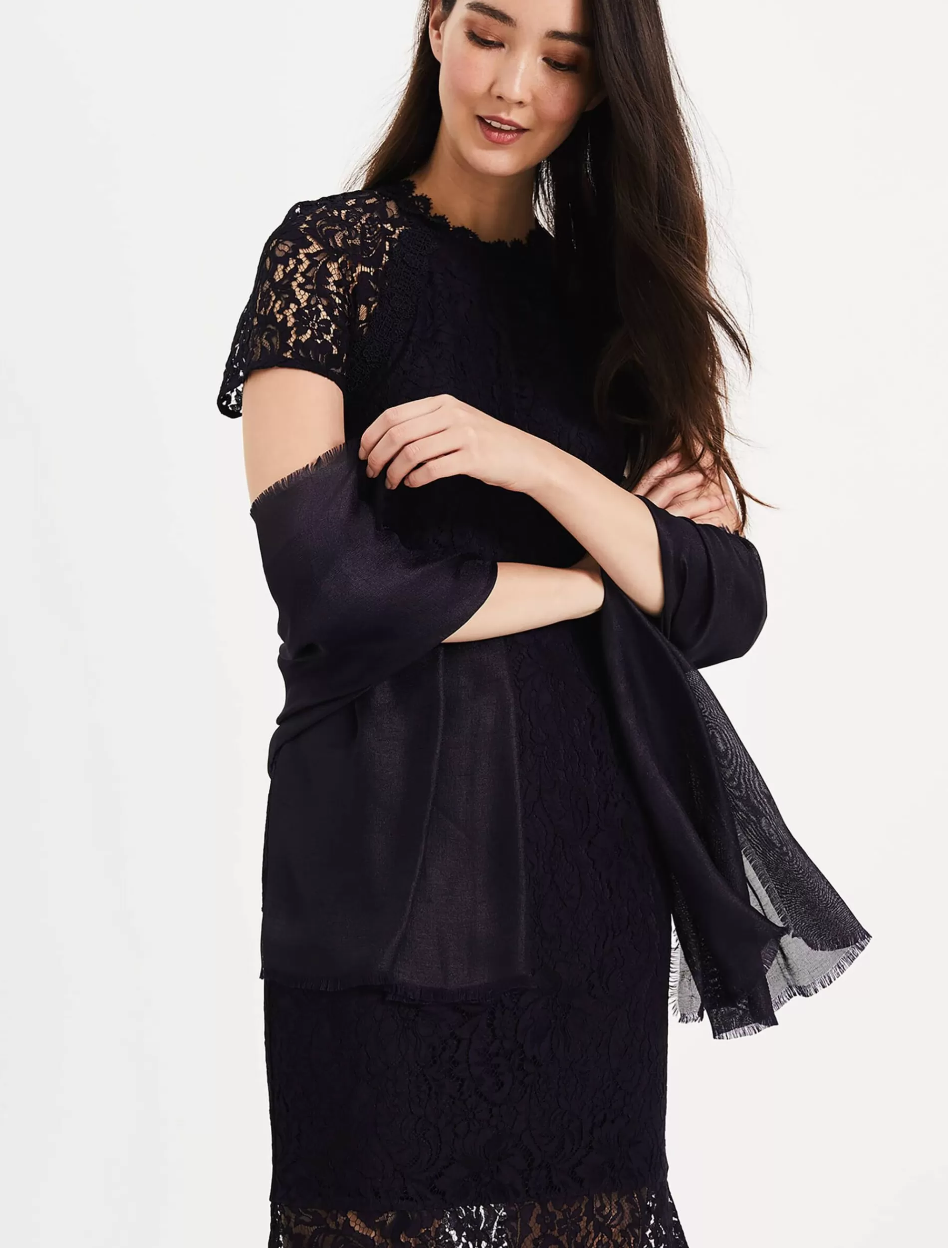 Phase Eight Verity Shawl Navy New