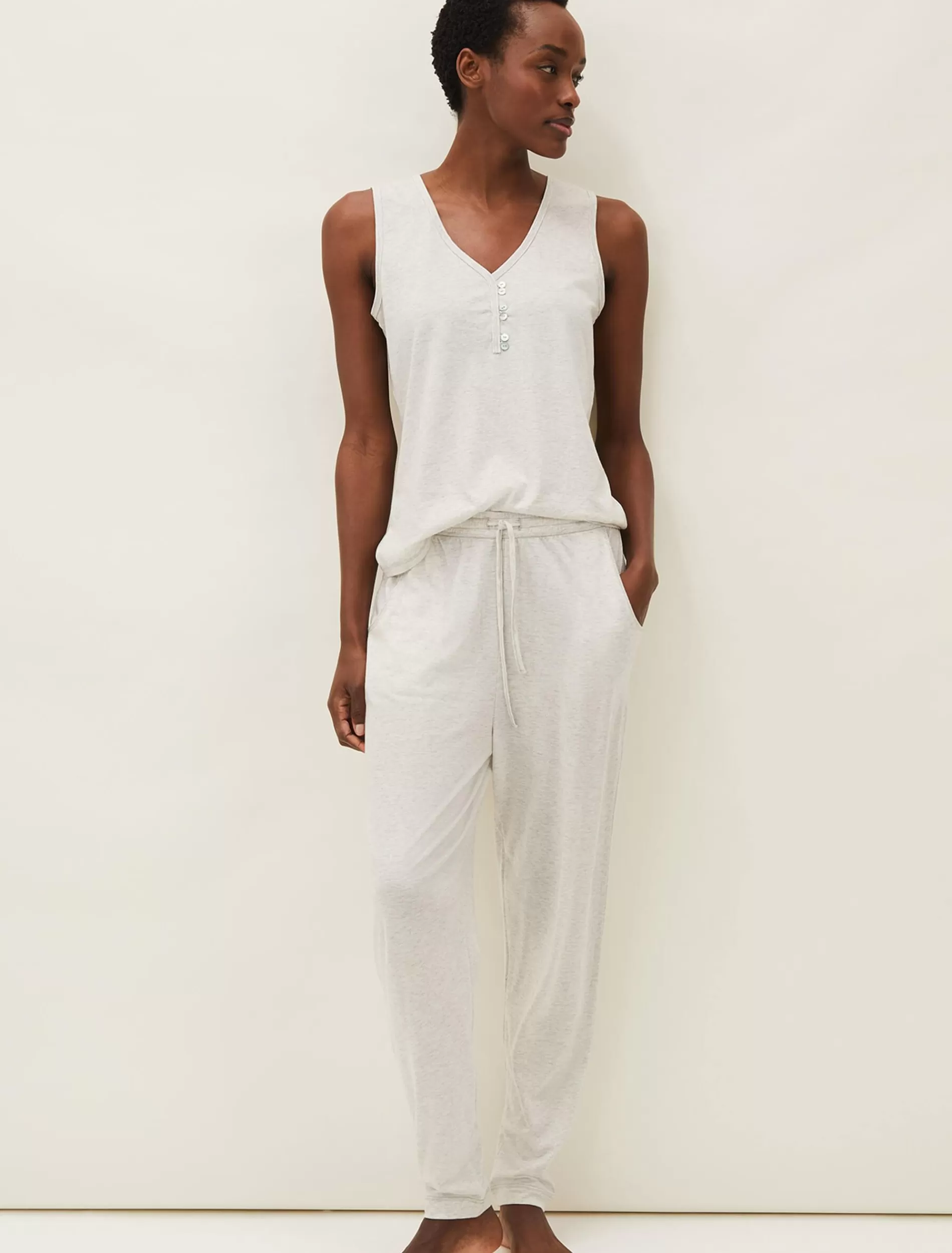 Phase Eight Vest Top And Trouser Pyjama Set Grey Marl Fashion