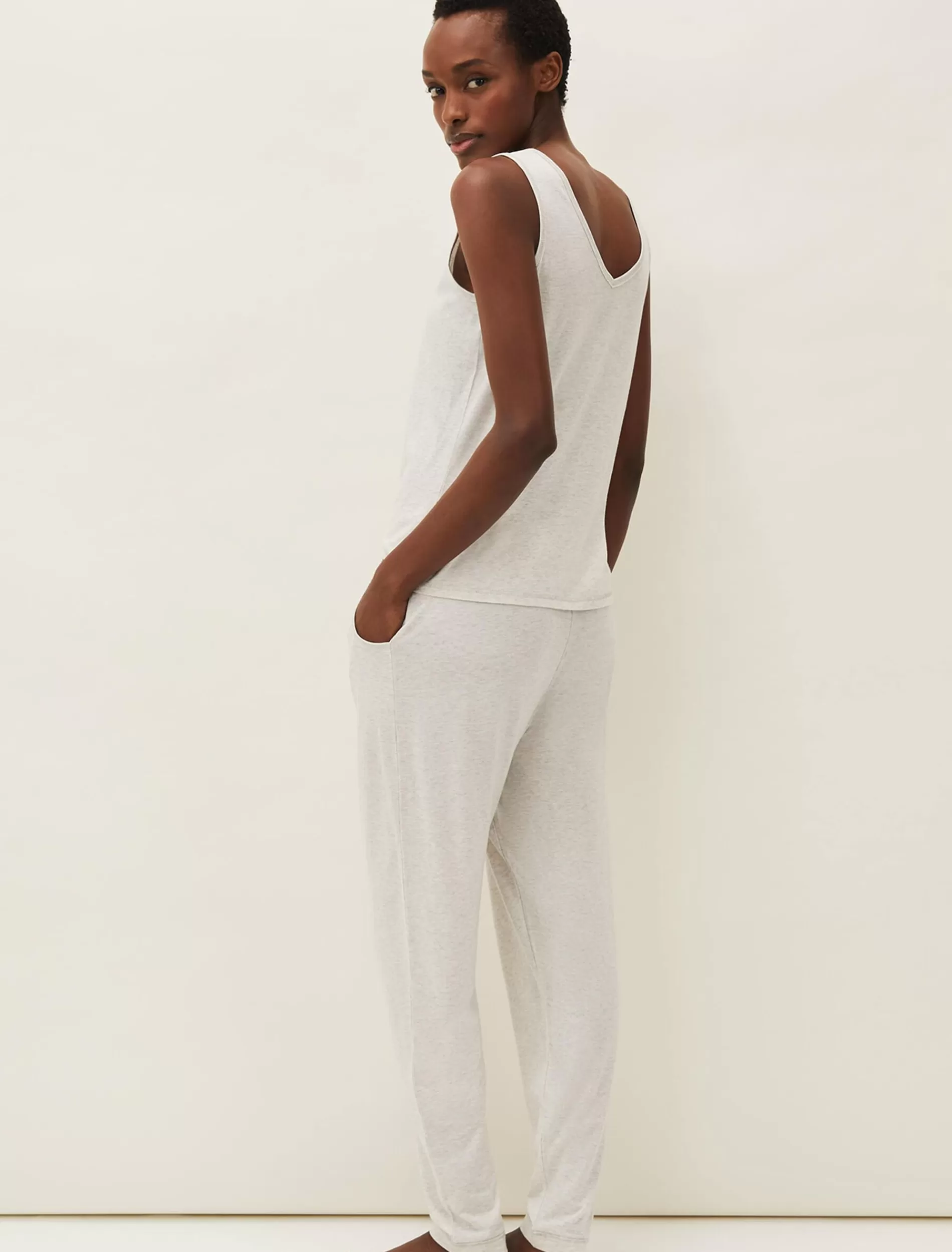Phase Eight Vest Top And Trouser Pyjama Set Grey Marl Fashion
