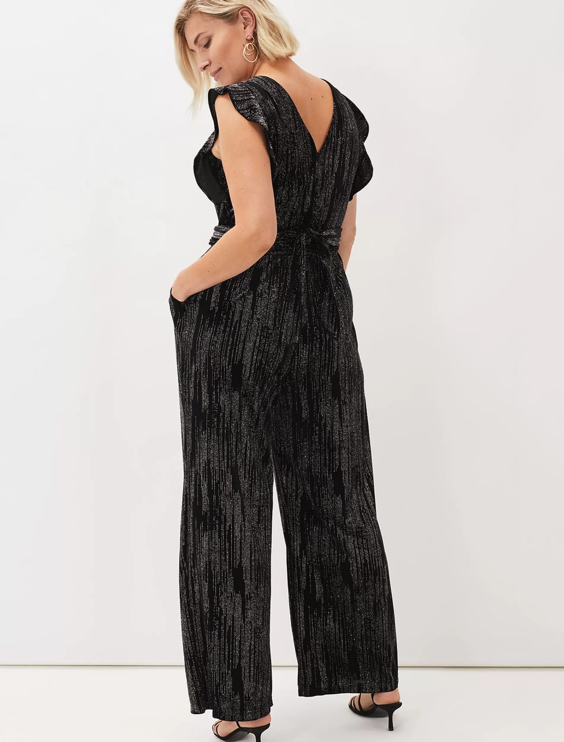 Phase Eight Victoriana Sparkle Jumpsuit Black Discount