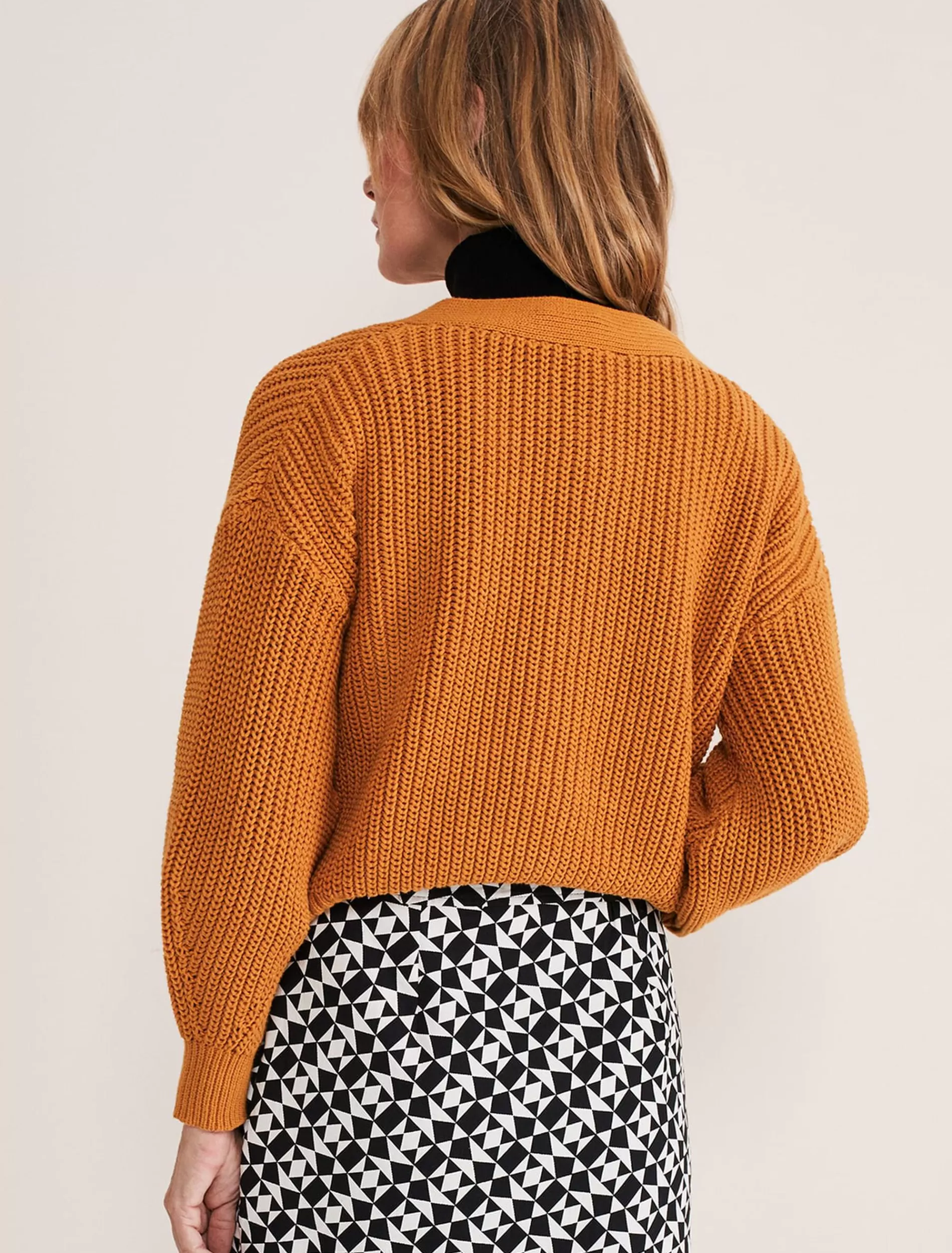 Phase Eight Vika Short Chunky Cardigan Amber Outlet