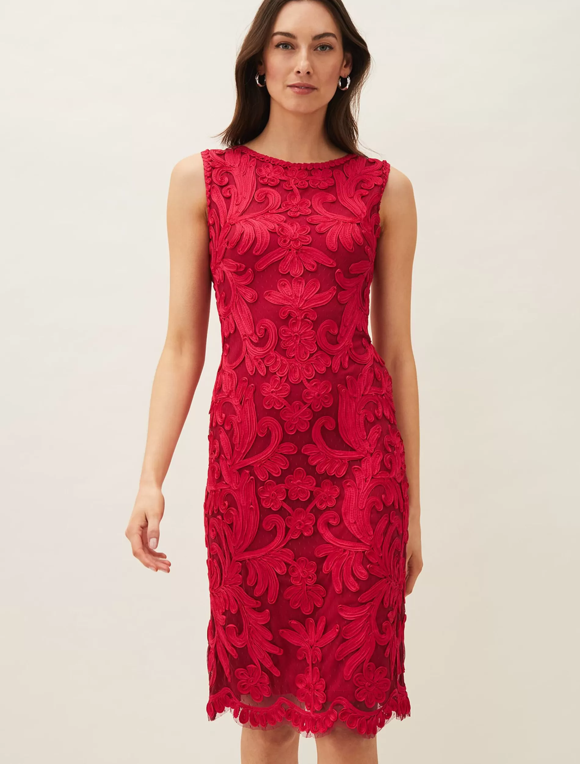Phase Eight Violetta Tapework Dress Raspberry Best Sale
