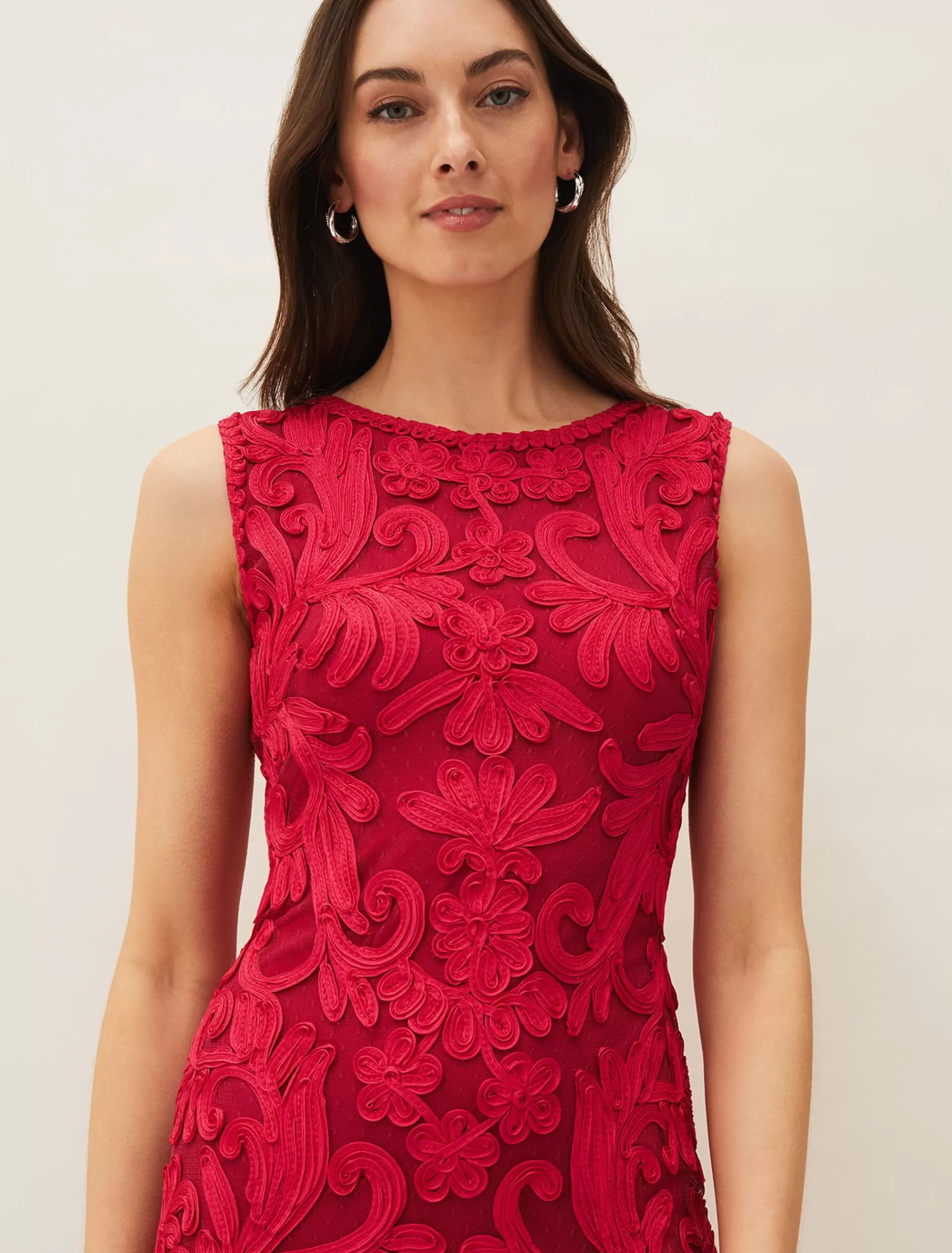 Phase Eight Violetta Tapework Dress Raspberry Best Sale